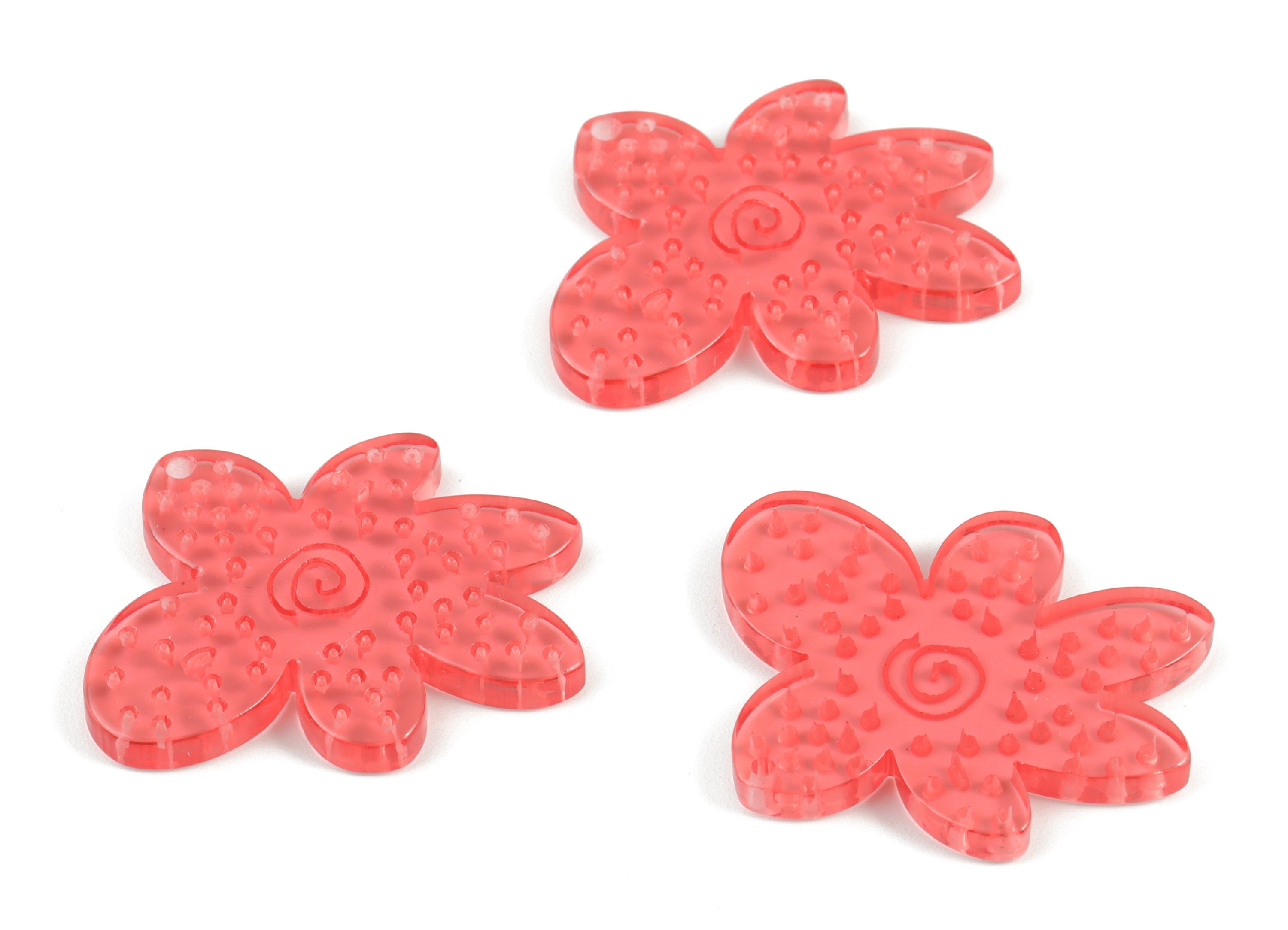 Acrylic Red Leaf Earring Charms - Acrylic Flower Earrings - Jewelry Supplies - Color Code:A465- 37.94x35.58x2.99mm - AC2147-A465 - DOMEDBAZAAR