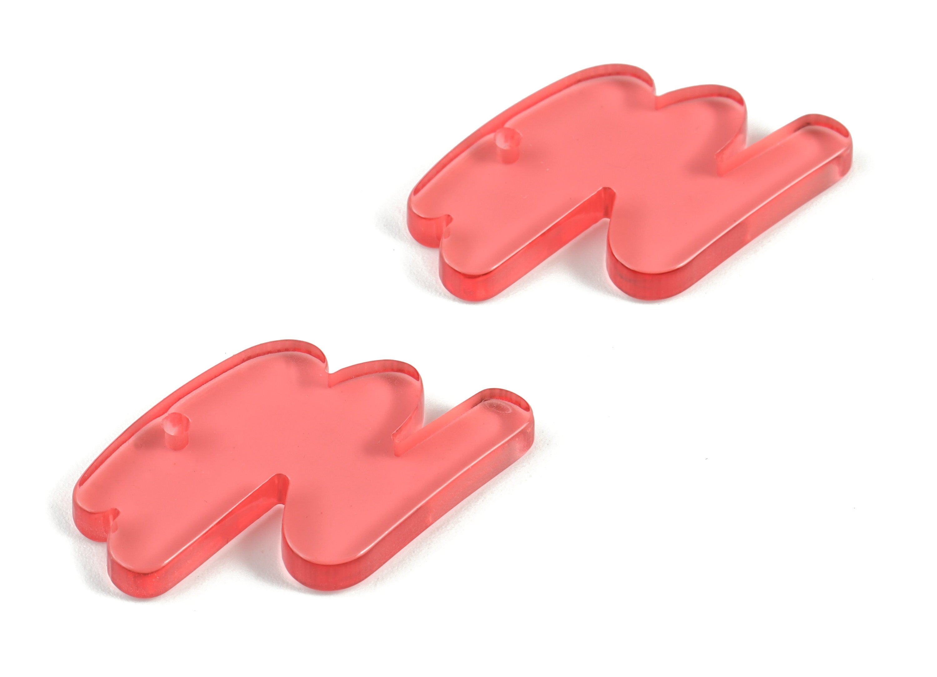 Acrylic Scribble Red Earring Charms - Acrylic Red Scribble Charms - Jewelry Supplies - Color Code:A465- 29.61x19.13x3.13mm - AC2138-A465 - DOMEDBAZAAR