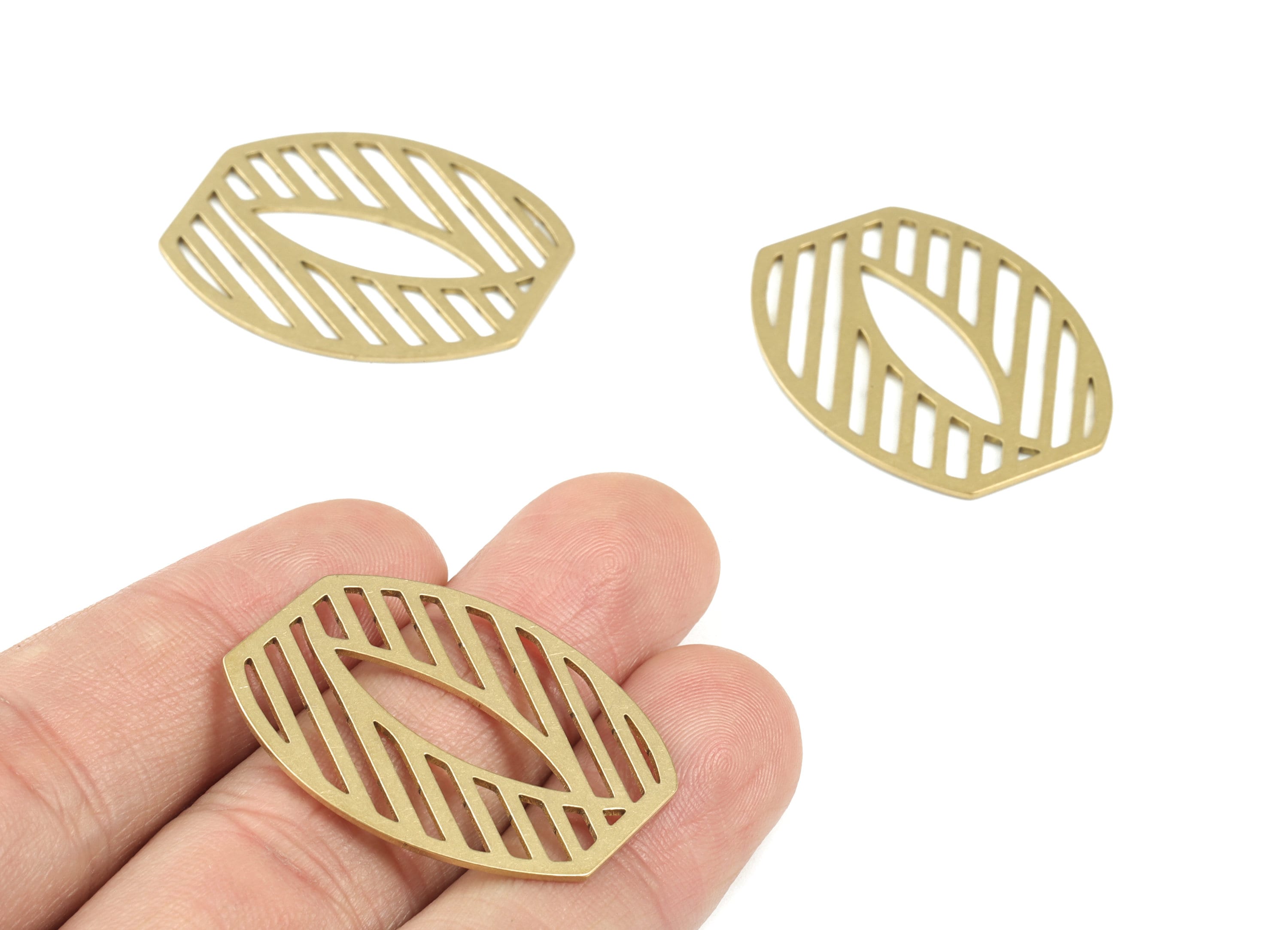 Brass Ring Earring Charms - Raw Brass Tire Charms - Eye Charms - Jewelry Making Supplies - 32x26x0.8mm - PPM3479 - DOMEDBAZAAR