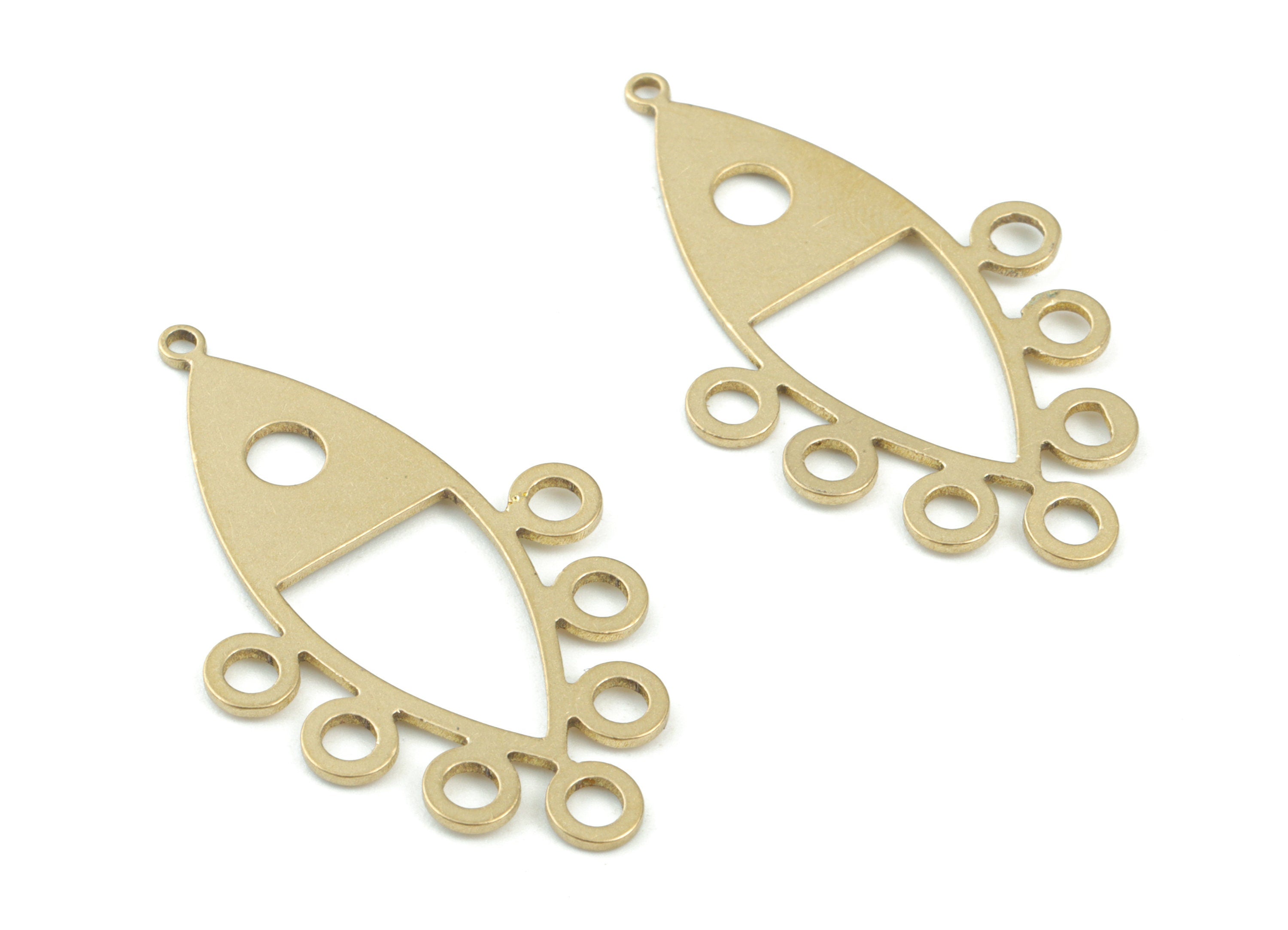 Marquise Earring Connector - Raw Brass Marquise Earring Charms - Fish Charms - Jewelry Making Supplies - 36x22x0.8mm - PPM3637 - DOMEDBAZAAR