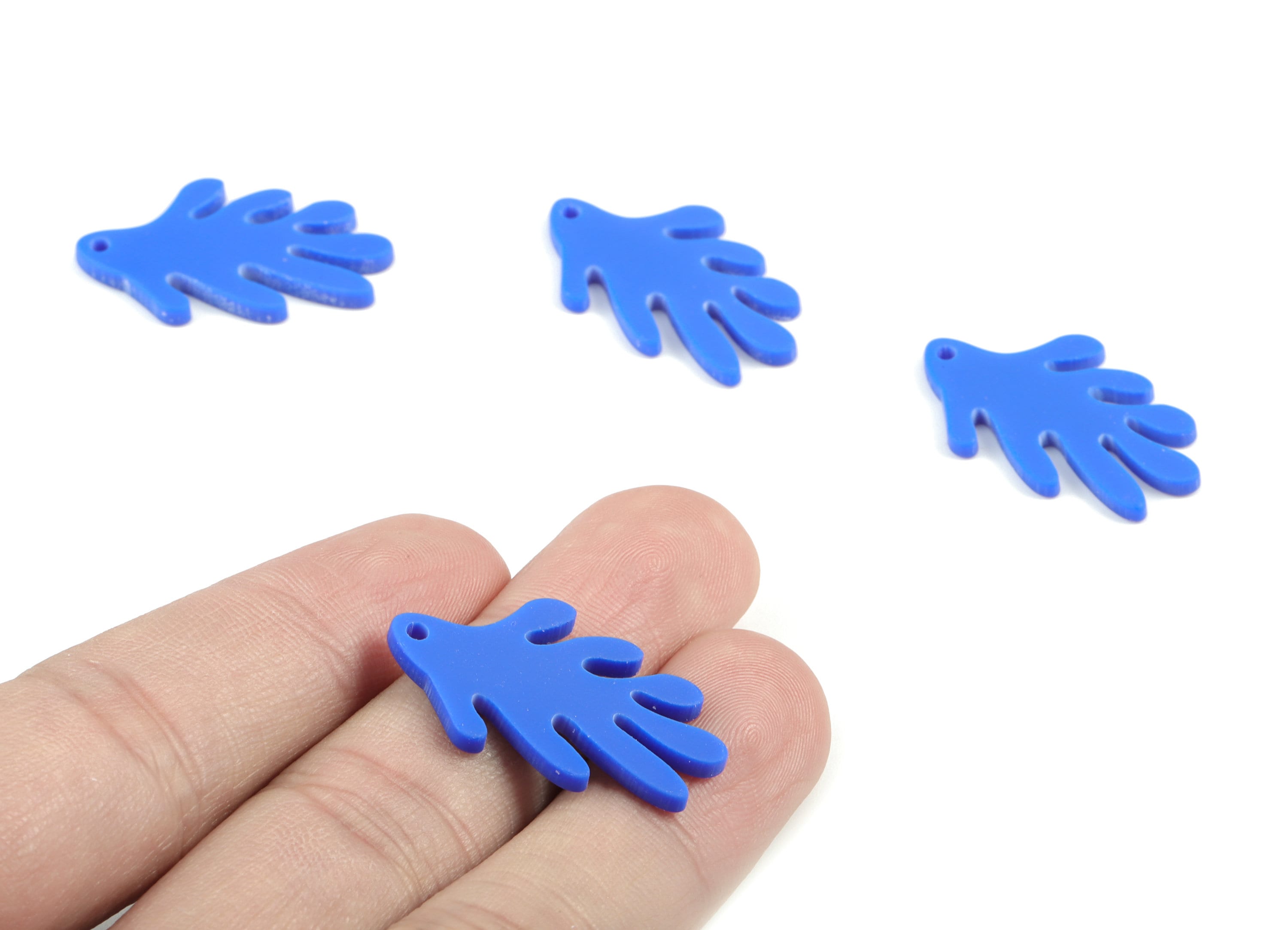 Acrylic Navy Leaf Earring Charms - Acrylic Leaf Earrings - Jewelry Supplies - Color Code:A522 - 29.71x18.37x1.89mm - AC2117-A522 - DOMEDBAZAAR
