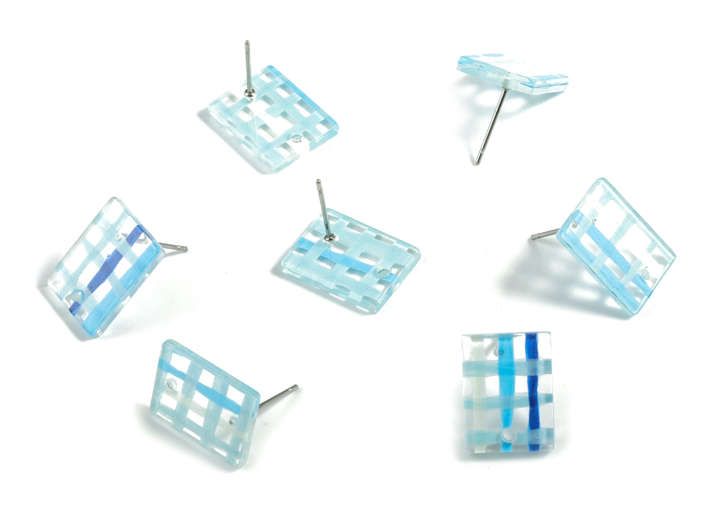 Acrylic Rectangle Earring Stud - Rectangle Earring Post - Surgical Stud - Jewelry Supplies - Color Code: A540 - 15.59x12x2.6mm - AC1663-A540 - DOMEDBAZAAR