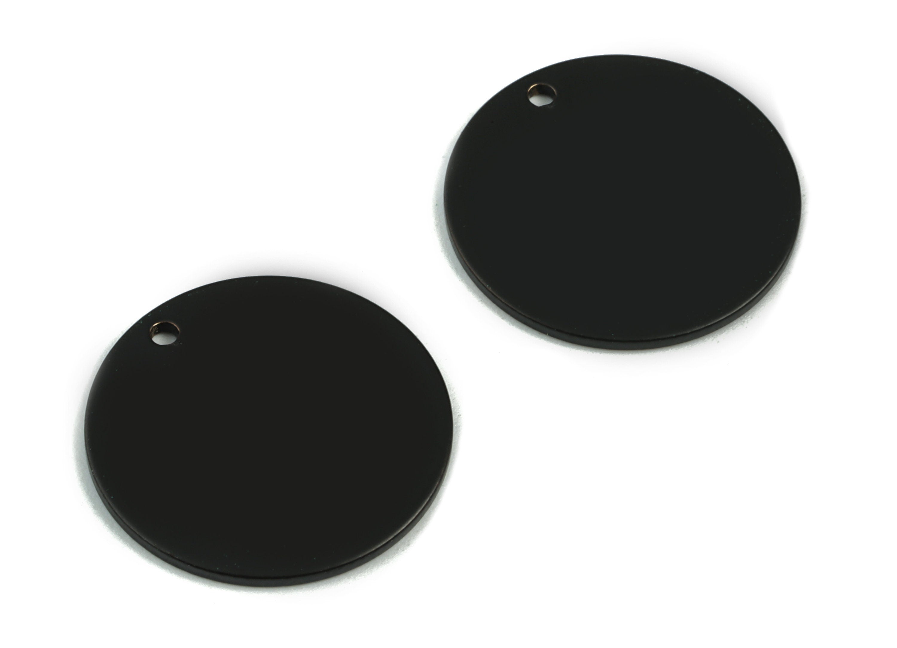 Personalized stamping blank - Black Circle Earring Charms - Brass Black Round Charm - Earring Findings - 21x21x1mm - PP1881B - DOMEDBAZAAR