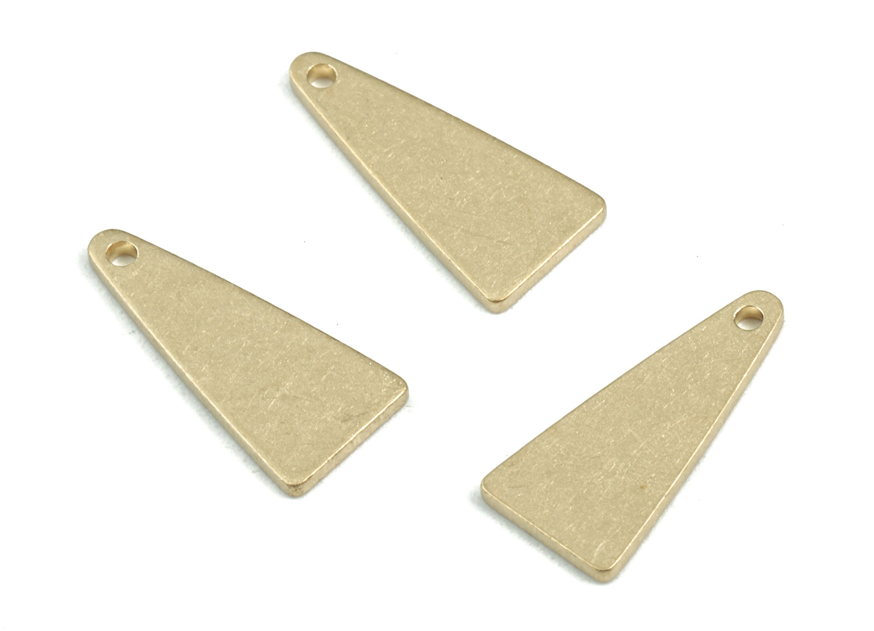 Personalized stamping blank - Brass Triangle Earring Charms - Raw Brass Triangle Pendant - Earring Findings - 15x6.96x0.96mm - PP3607 - DOMEDBAZAAR
