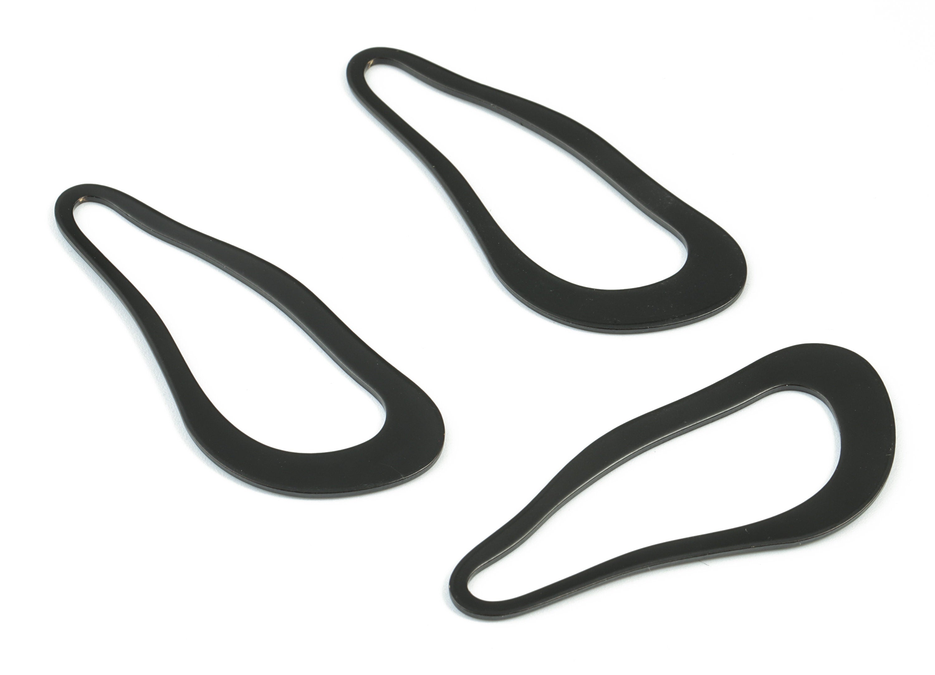 Black Drop Earring Charms - Matte Black Brass Teardrop Pendant - Earring Findings - Jewelry Supplies - 51.16x21.54x1.13mm - PP1963B - DOMEDBAZAAR