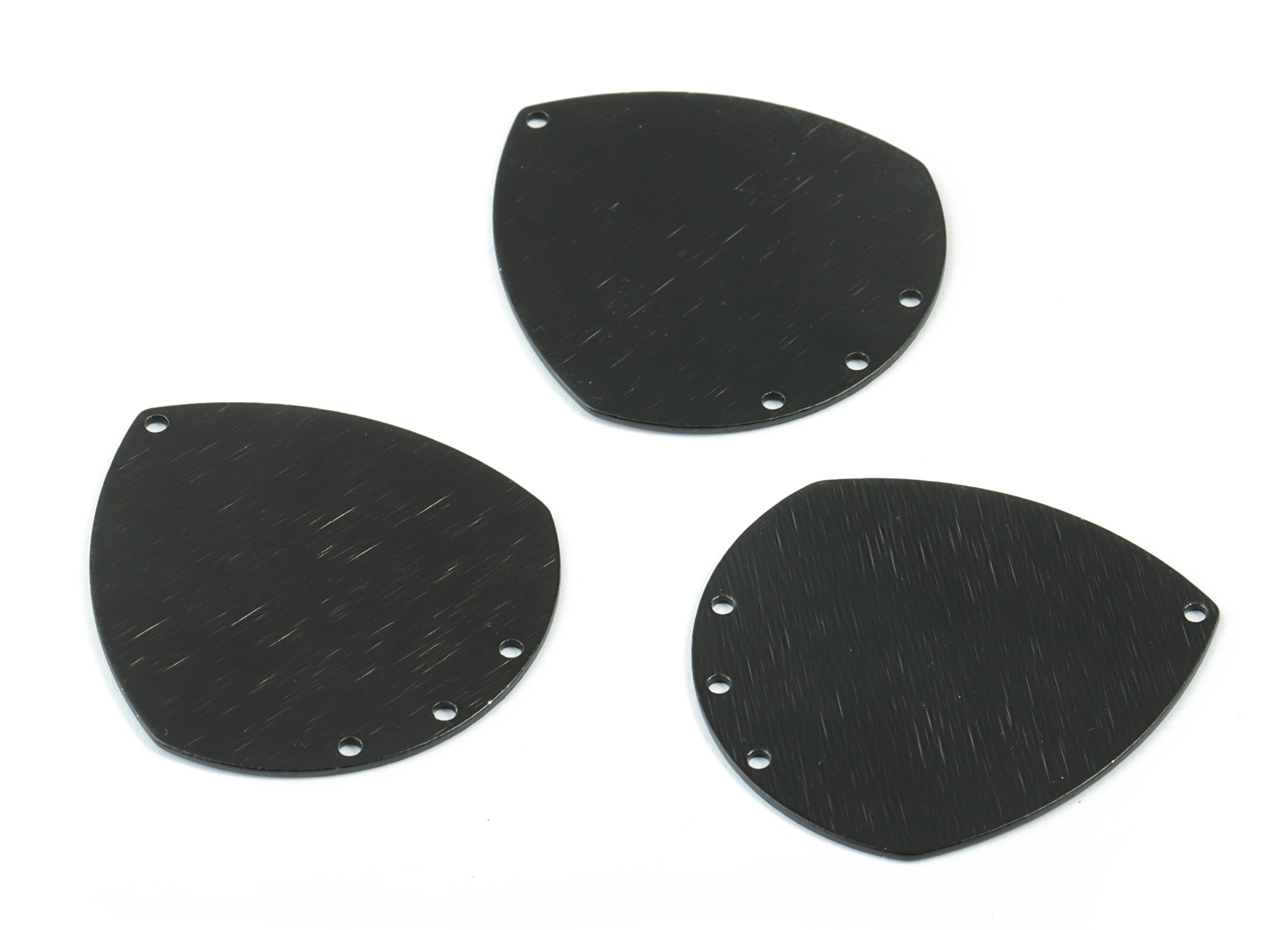 Black Drop Connector - Matte Black Brass Textured Drop Earring Charms - Earring Findings - Jewelry Supplies - 35.55x32.92x0.77mm - PP2014B - DOMEDBAZAAR