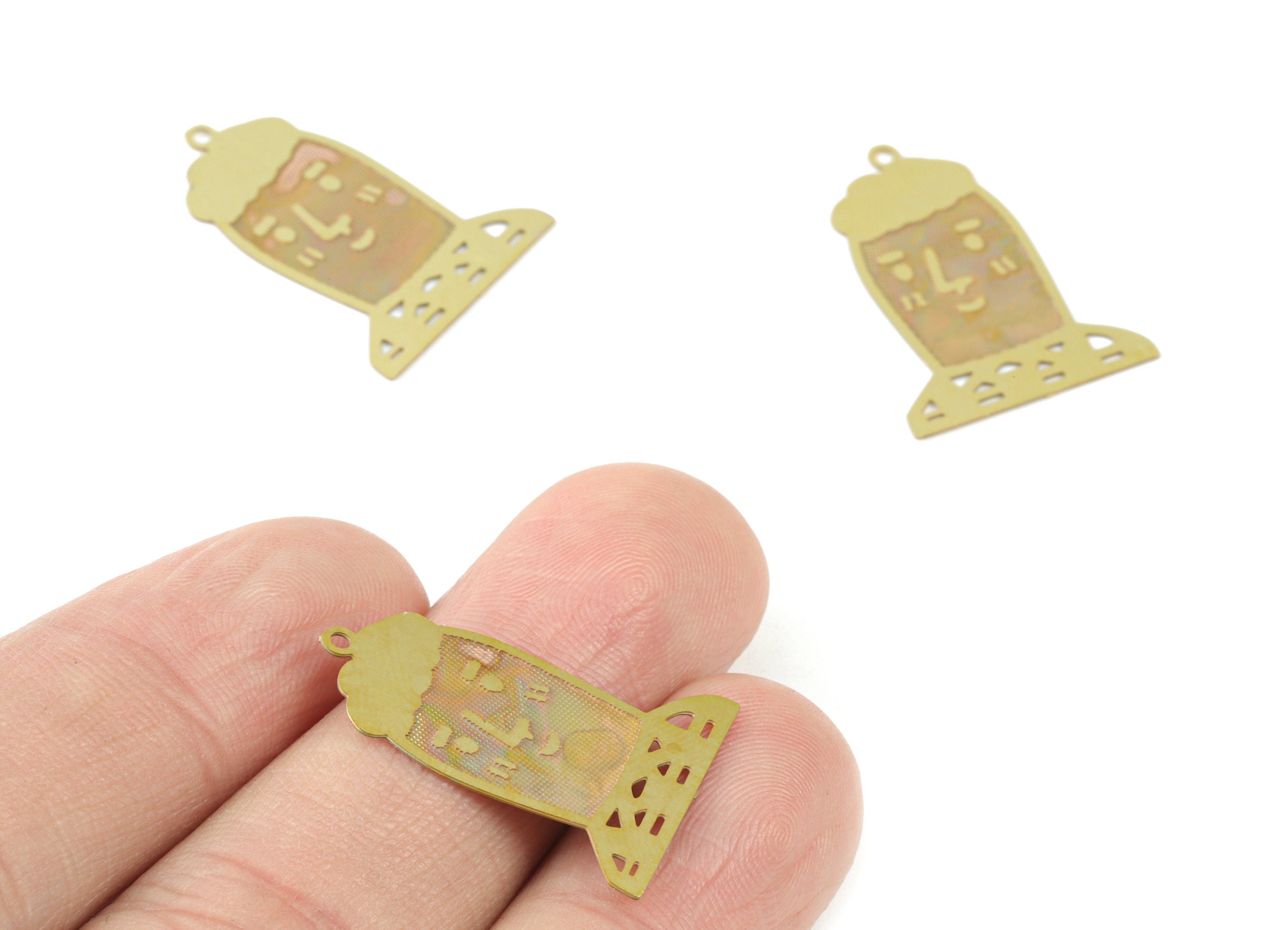 Brass Man Earring Charms - Raw Brass Men Pendant - Earring Findings - Jewelry Supplies - 24.77x18.47x0.3mm - JJC12000 - DOMEDBAZAAR