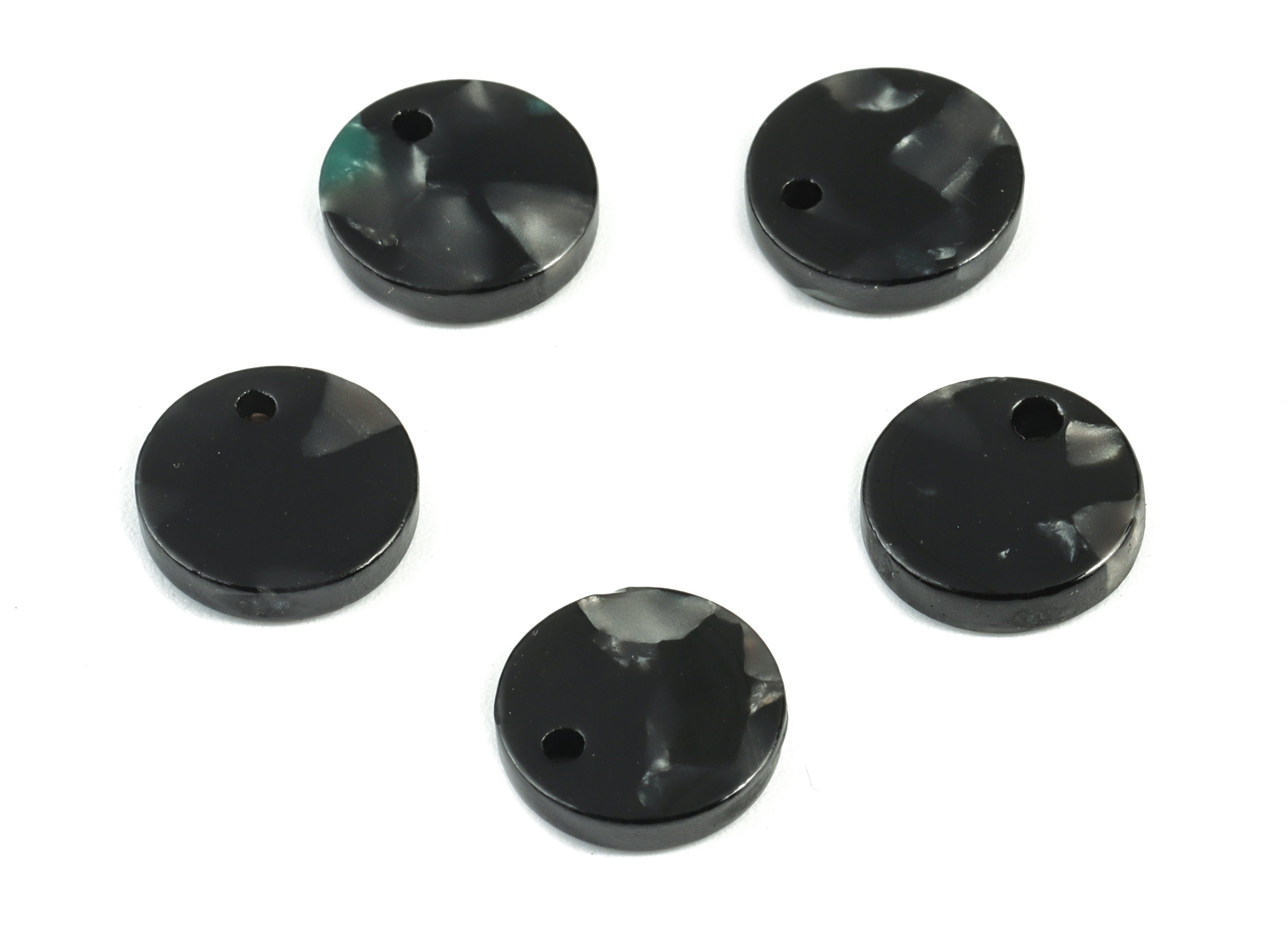 Acetate Acrylic Earring Charms - Round Acetate Earrings With 1 Hole - Color Code: A49 - Earring Findings - 11.82x11.82x2.6mm - AC1161-A49 - DOMEDBAZAAR
