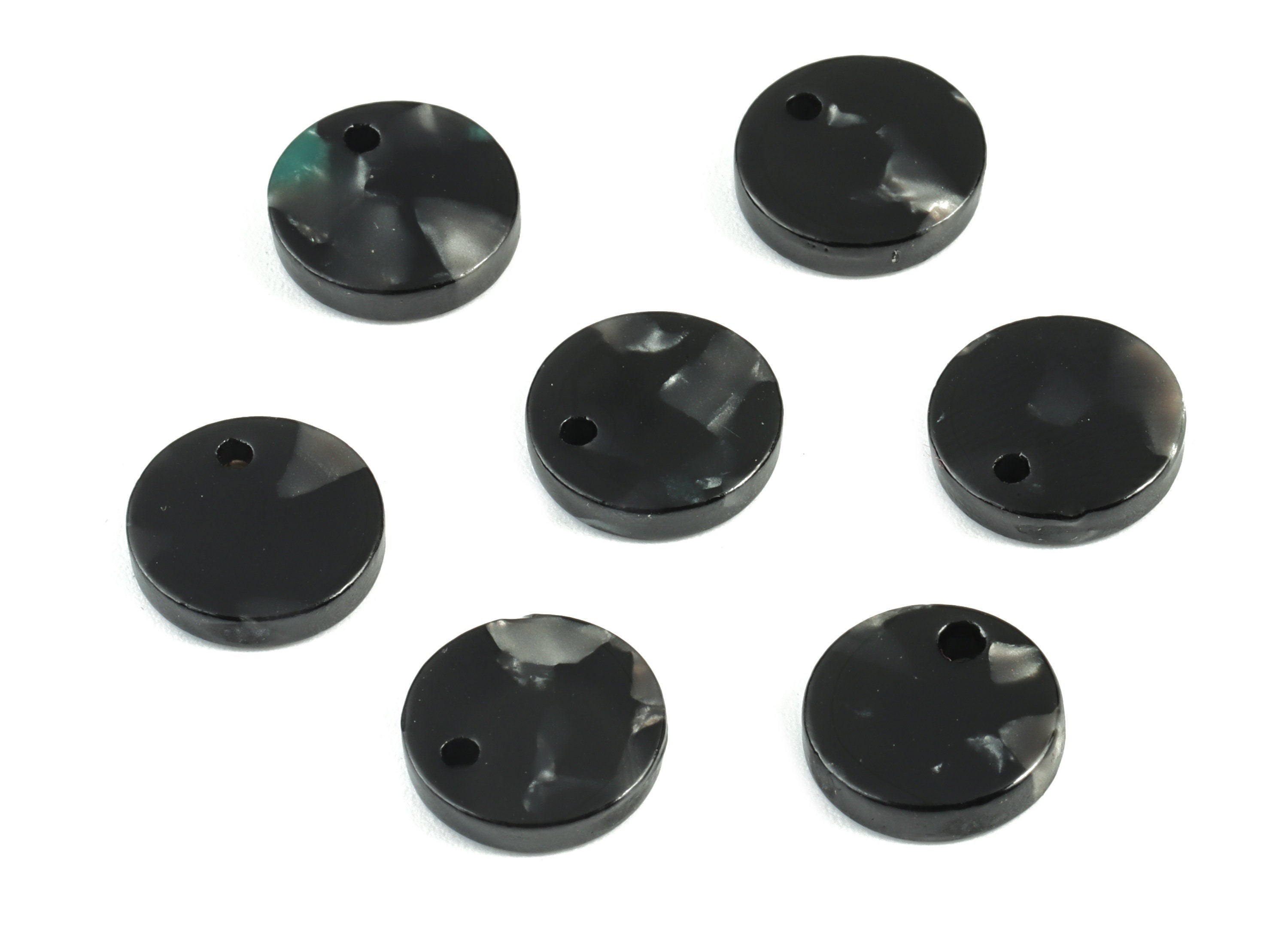 Acetate Acrylic Earring Charms - Round Acetate Earrings With 1 Hole - Color Code: A49 - Earring Findings - 11.82x11.82x2.6mm - AC1161-A49 - DOMEDBAZAAR