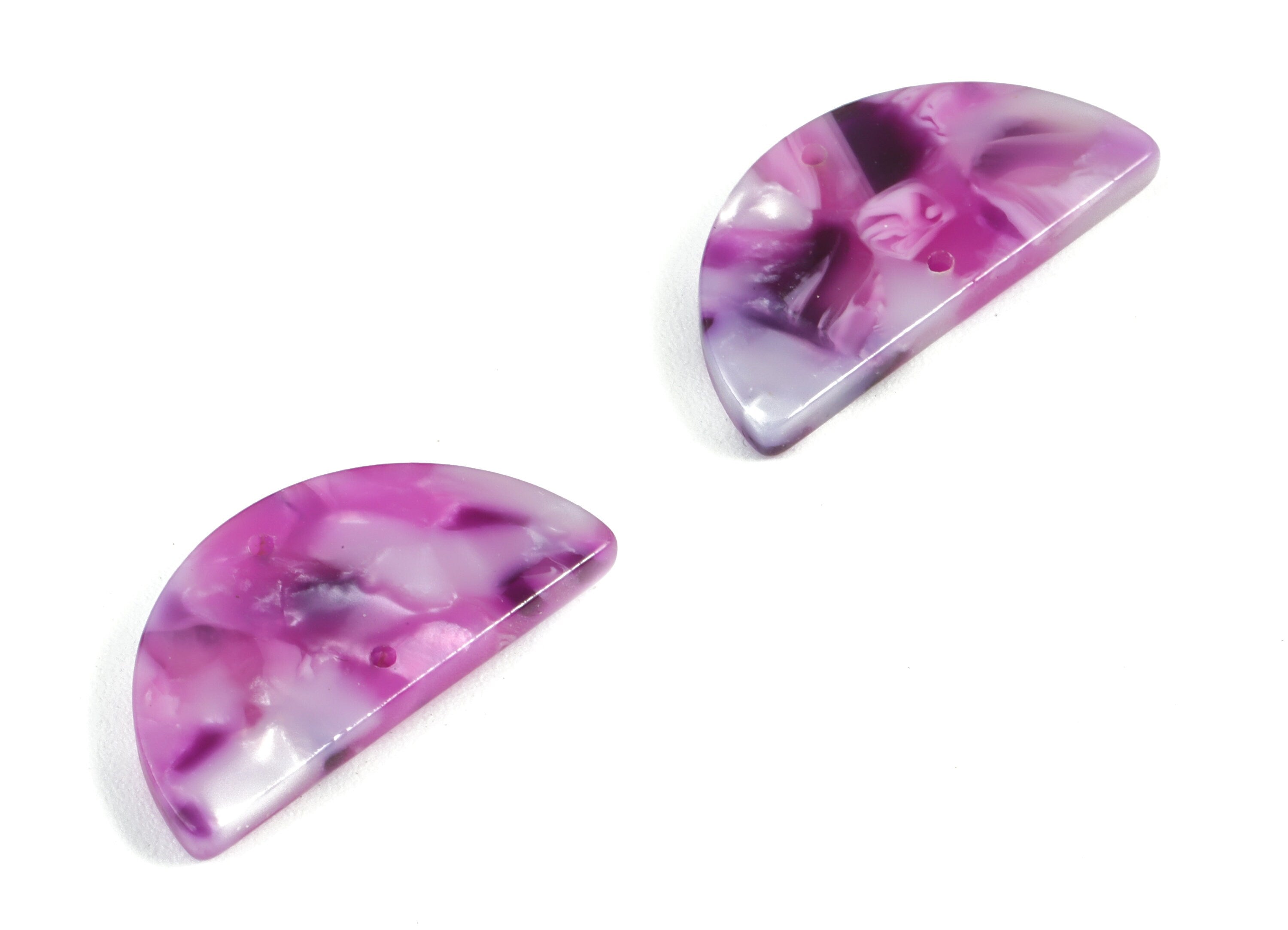 Acetate Semicircle Charms - Half Moon Earrings and Pendant - Earring Findings - Color Code: A224 - 23.33x11.7x2.7mm - AC1793-A224 - DOMEDBAZAAR