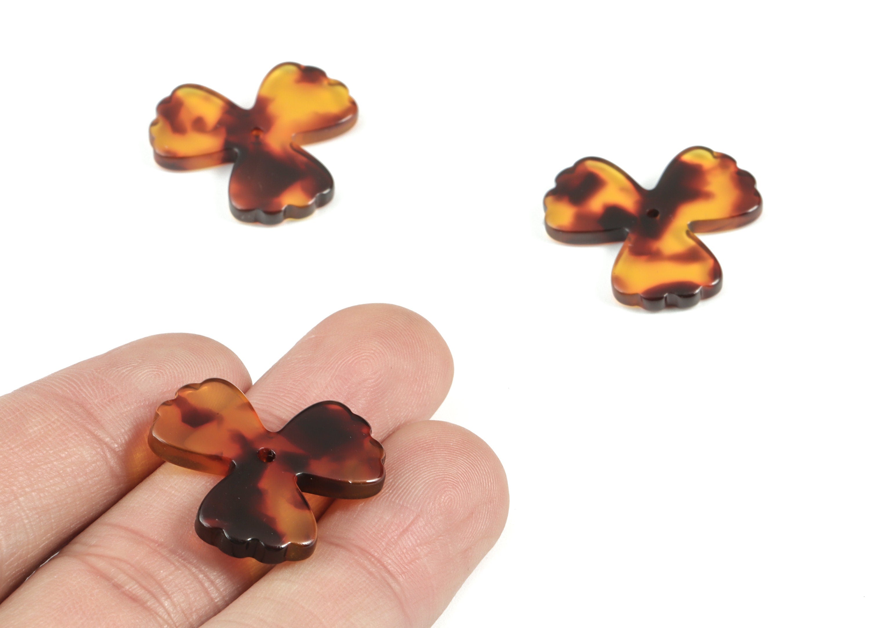 Acetate Flower Charms - Flower Earrings and Pendant - Earring Findings - Jewelry Supplys - Color Code: A05 - 25x23x2.8mm - AC2057-A05 - DOMEDBAZAAR
