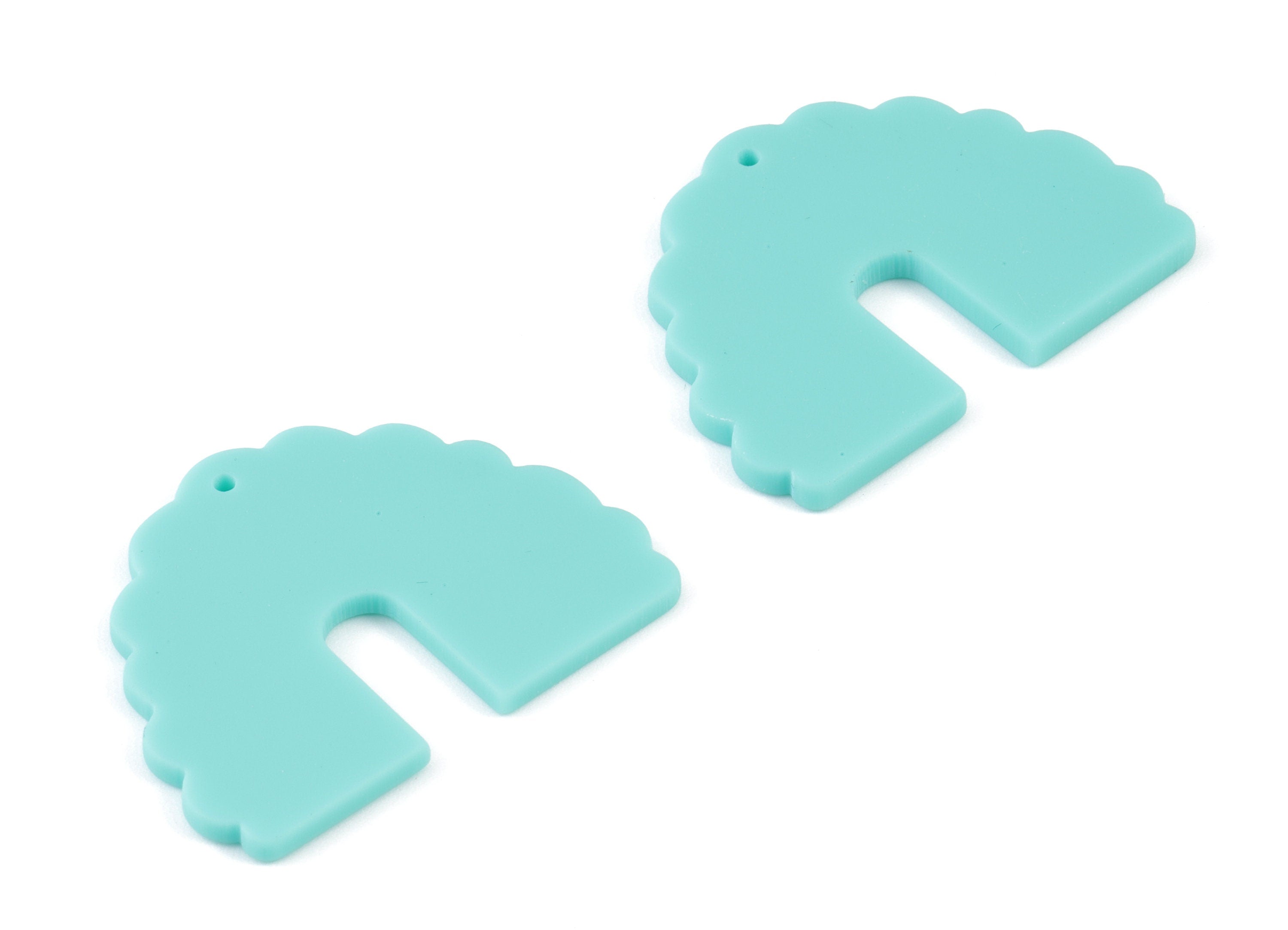 Acrylic Green Half Moon Earring Charms - Acrylic Domed Charms - Jewelry Supplies - Color Code:A467 - 29.64x37.69x2.16mm - AC2103-A467 - DOMEDBAZAAR