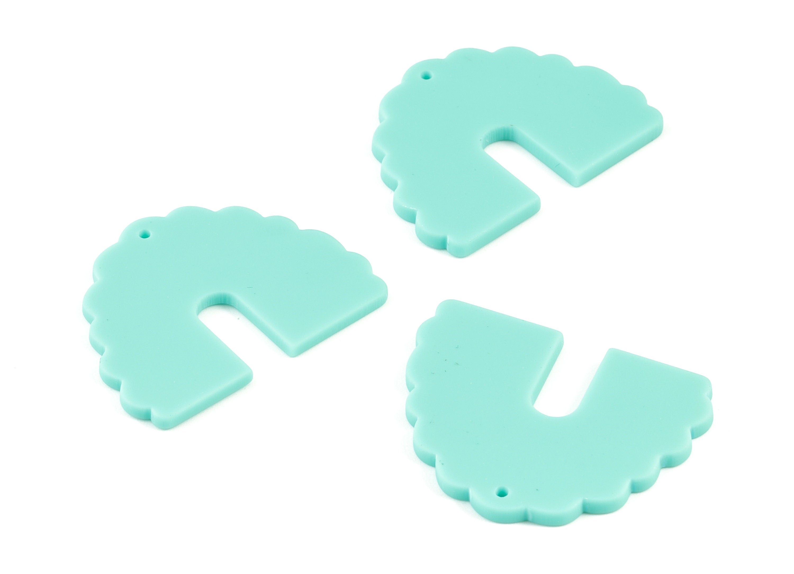 Acrylic Green Half Moon Earring Charms - Acrylic Domed Charms - Jewelry Supplies - Color Code:A467 - 29.64x37.69x2.16mm - AC2103-A467 - DOMEDBAZAAR