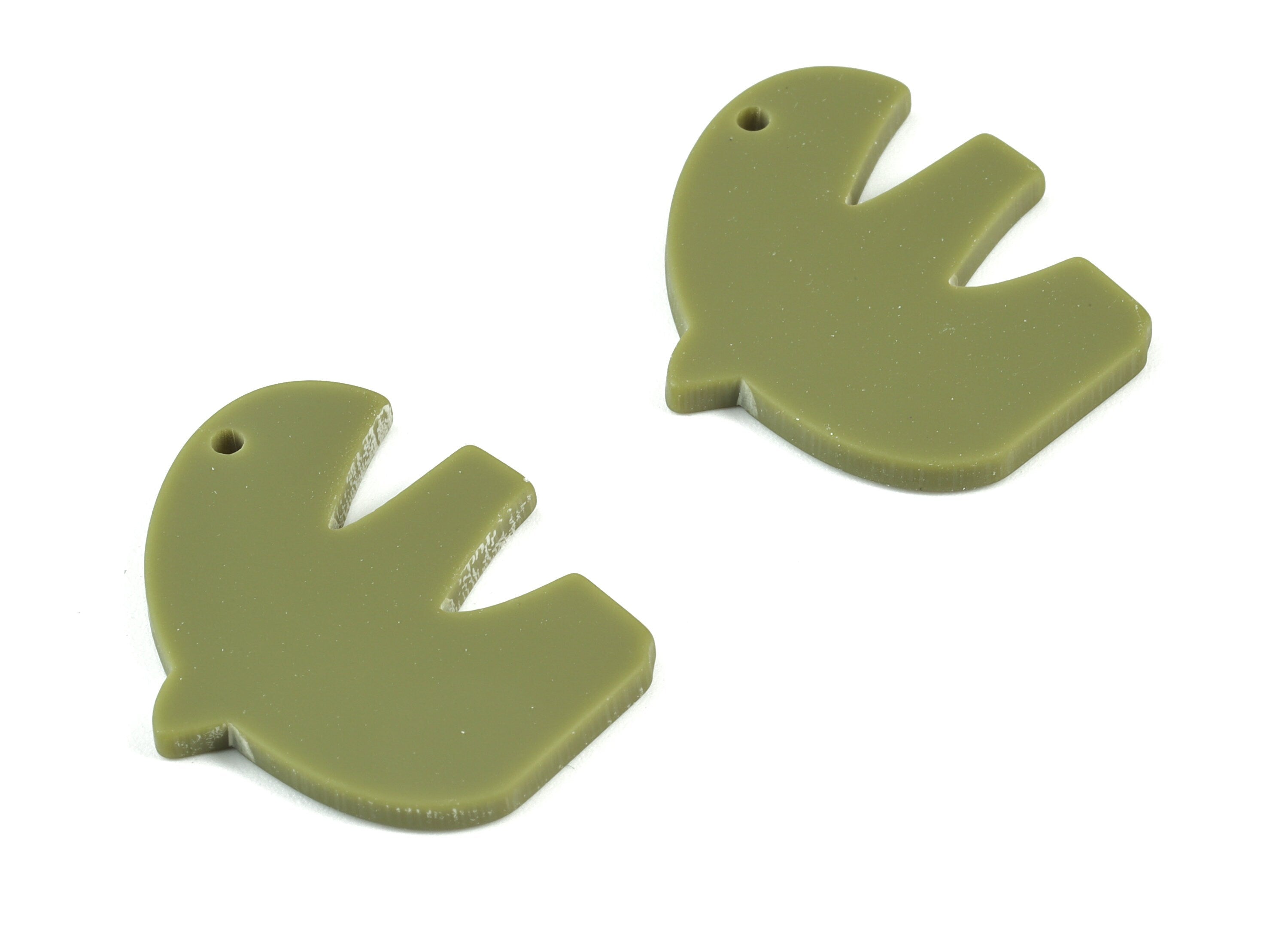 Acrylic Fat E Earring Charms - Acrylic Green Fat Letter Earrings - Jewelry Supplies - Color Code:A476 - 30.61x26.13x2.28mm - AC2114-A476 - DOMEDBAZAAR