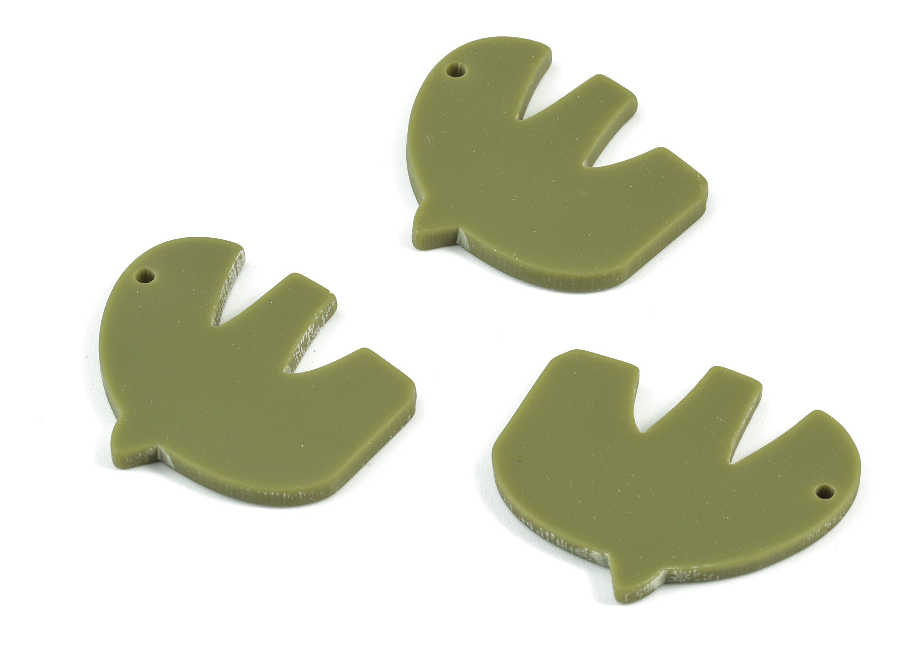 Acrylic Fat E Earring Charms - Acrylic Green Fat Letter Earrings - Jewelry Supplies - Color Code:A476 - 30.61x26.13x2.28mm - AC2114-A476 - DOMEDBAZAAR