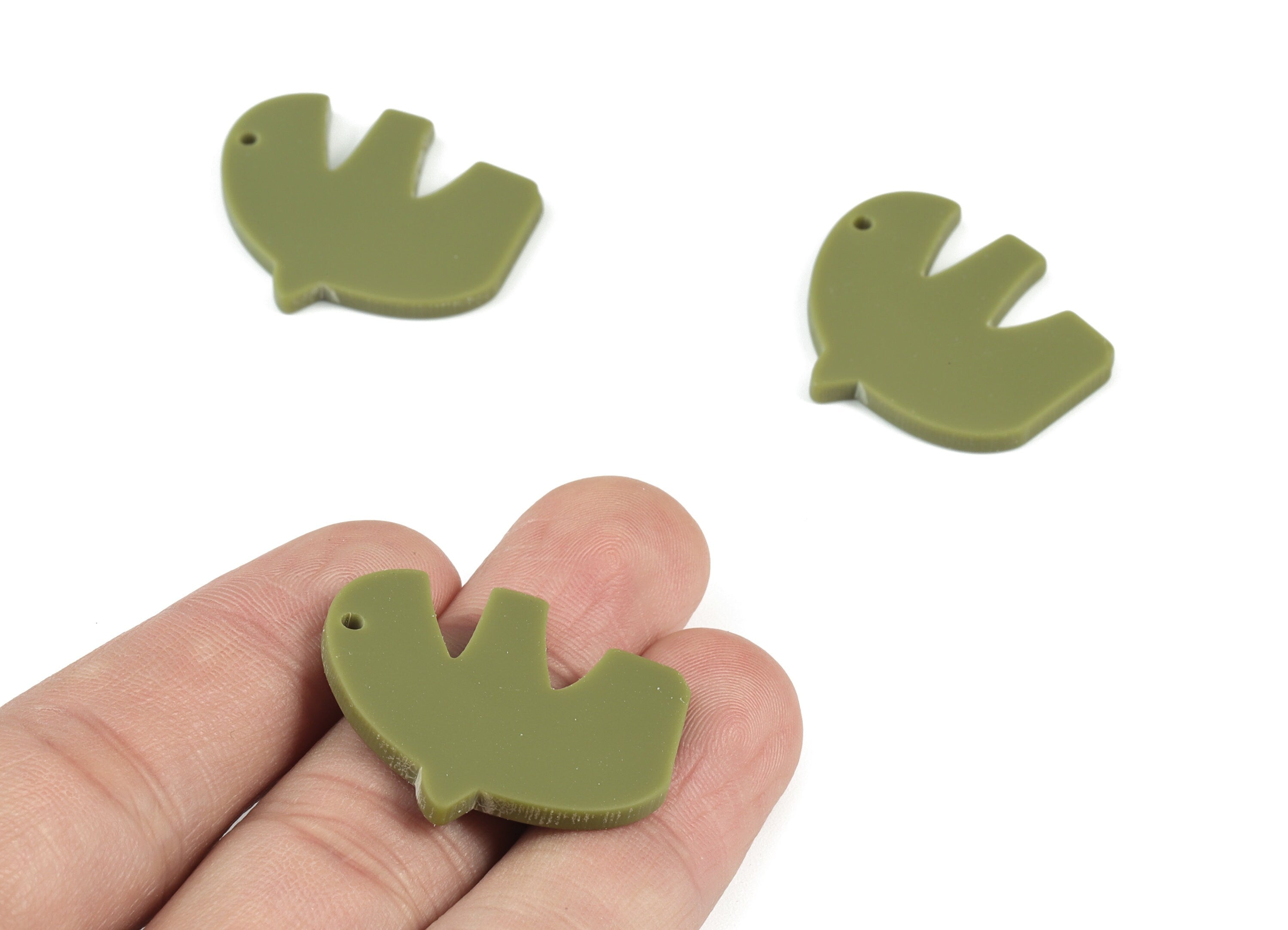 Acrylic Fat E Earring Charms - Acrylic Green Fat Letter Earrings - Jewelry Supplies - Color Code:A476 - 30.61x26.13x2.28mm - AC2114-A476 - DOMEDBAZAAR