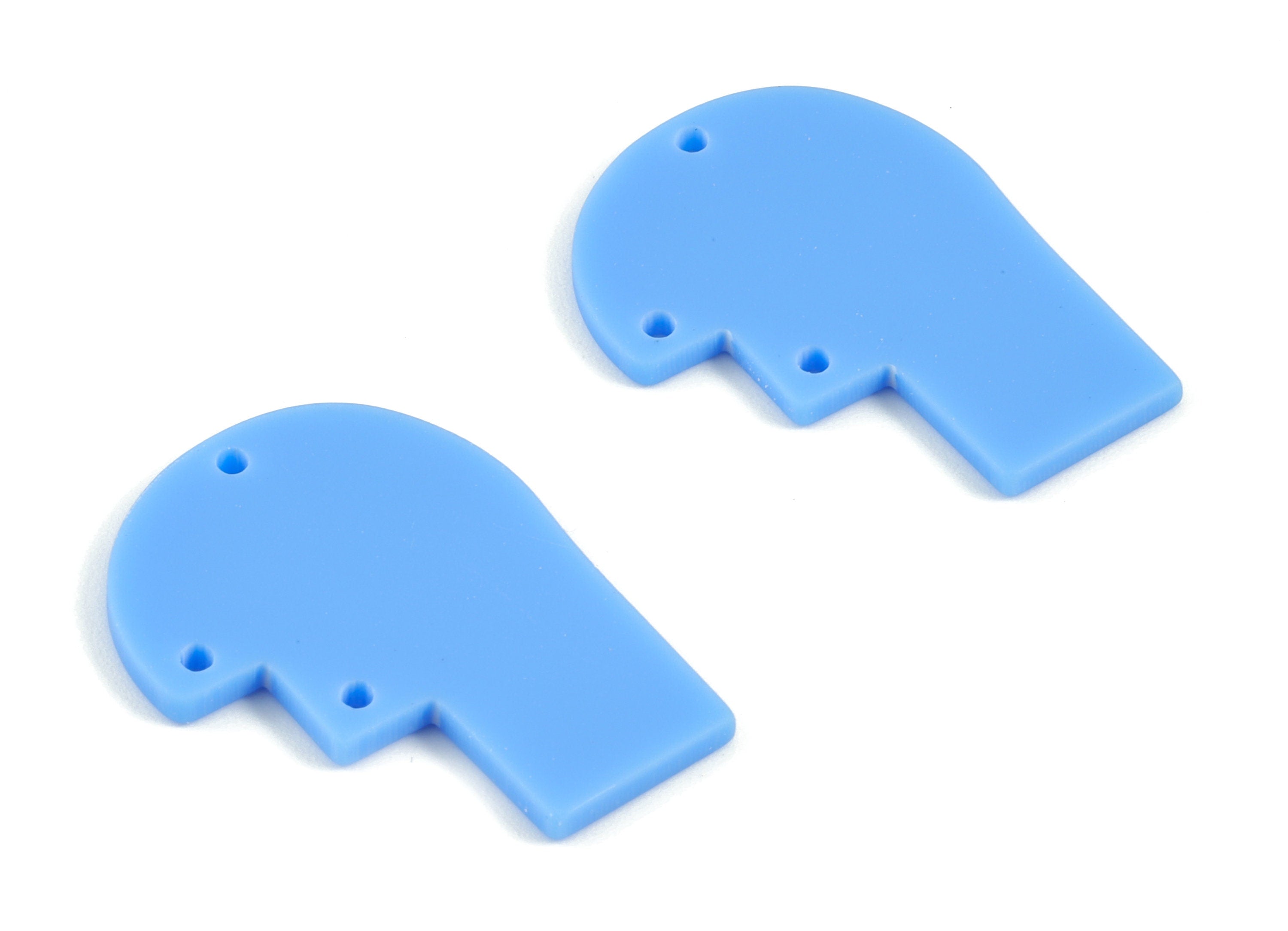 Acrylic Domed Earring Connector - Acrylic Blue Half Oval Charms - Jewelry Supplies - Color Code:A521 - 29.62x22.34x2.21mm - AC2106-A521 - DOMEDBAZAAR