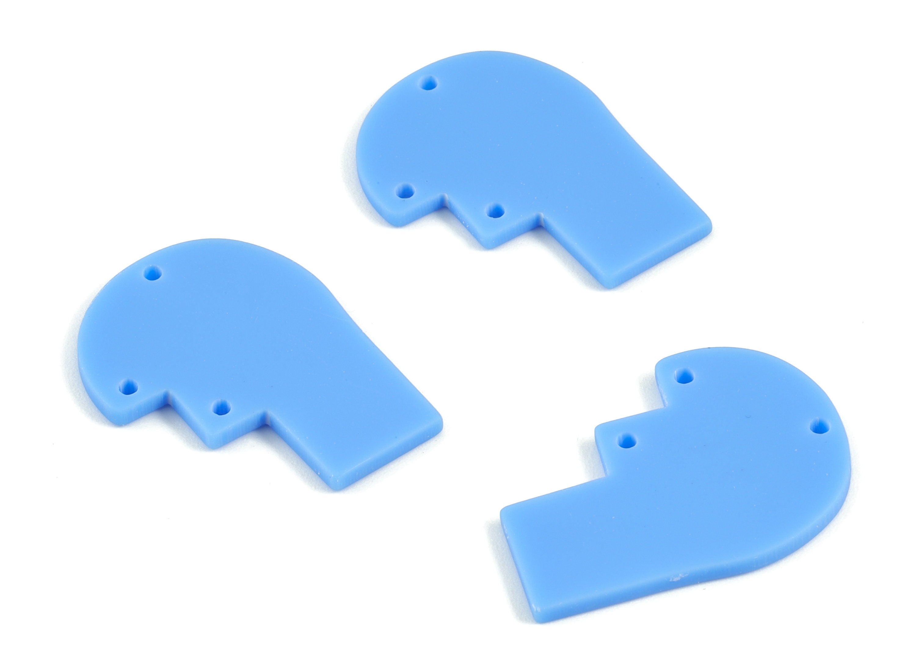 Acrylic Domed Earring Connector - Acrylic Blue Half Oval Charms - Jewelry Supplies - Color Code:A521 - 29.62x22.34x2.21mm - AC2106-A521 - DOMEDBAZAAR