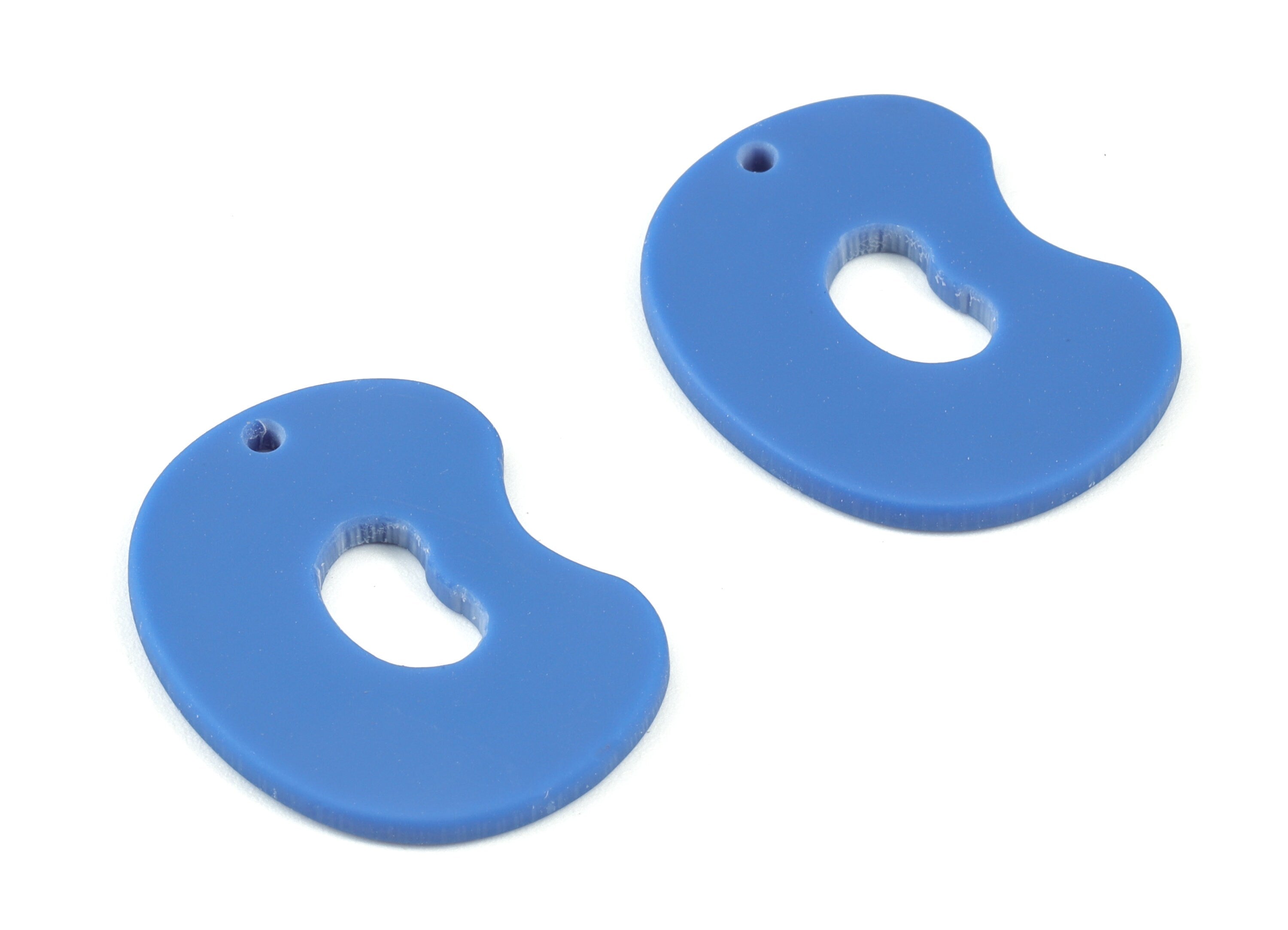 Acrylic Blue Oval Earring Charms - Acrylic Mini Oval Earrings - Jewelry Supplies - Color Code:A522 - 29.59x22.46x1.55mm - AC2129-A522 - DOMEDBAZAAR