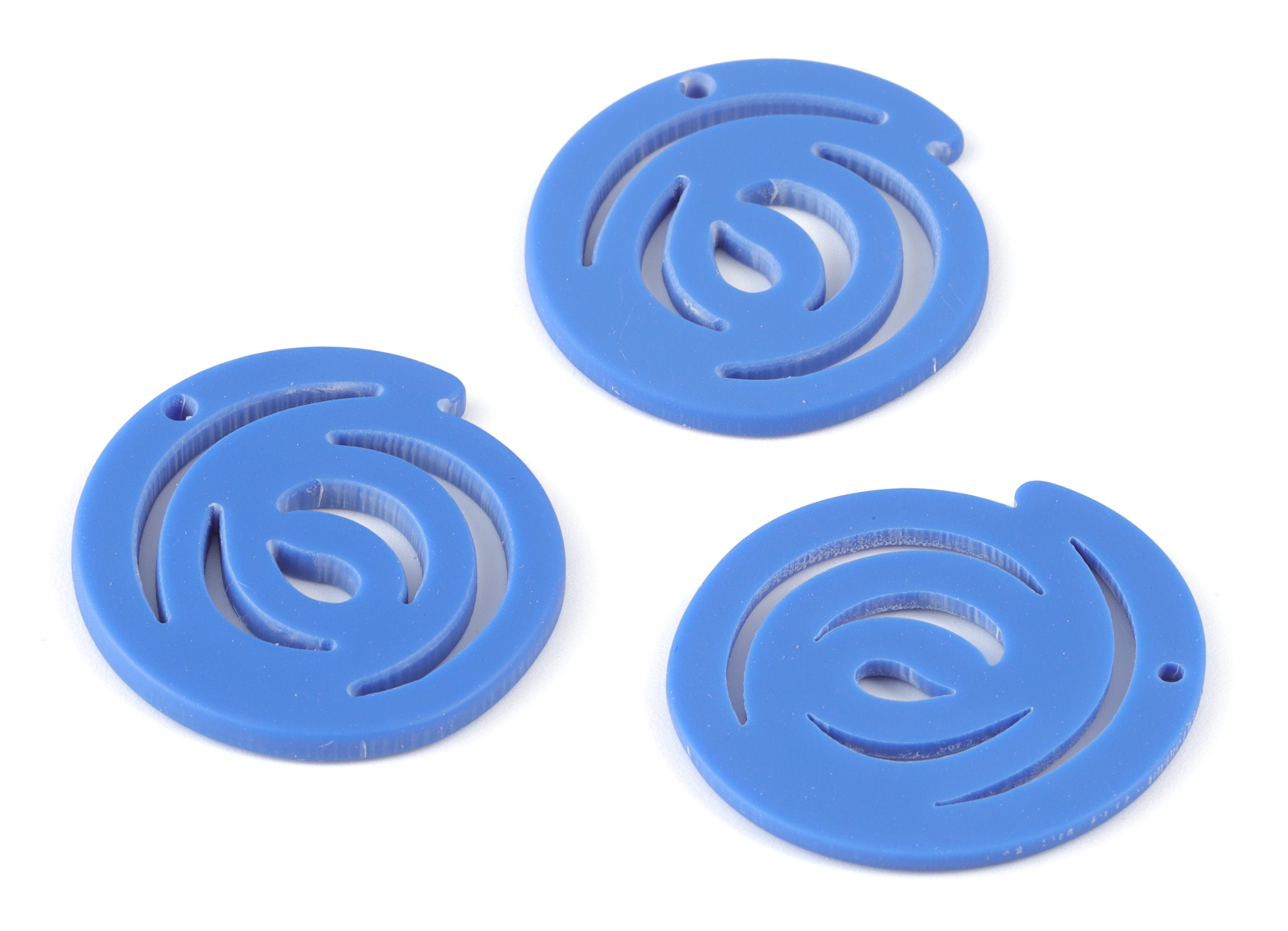 Acrylic Spiral Earring Charms - Navy Acrylic Spiral Earrings - Jewelry Supplies - Color Code:A522 - 30.28x31.84x2.23mm - AC2113-A522 - DOMEDBAZAAR