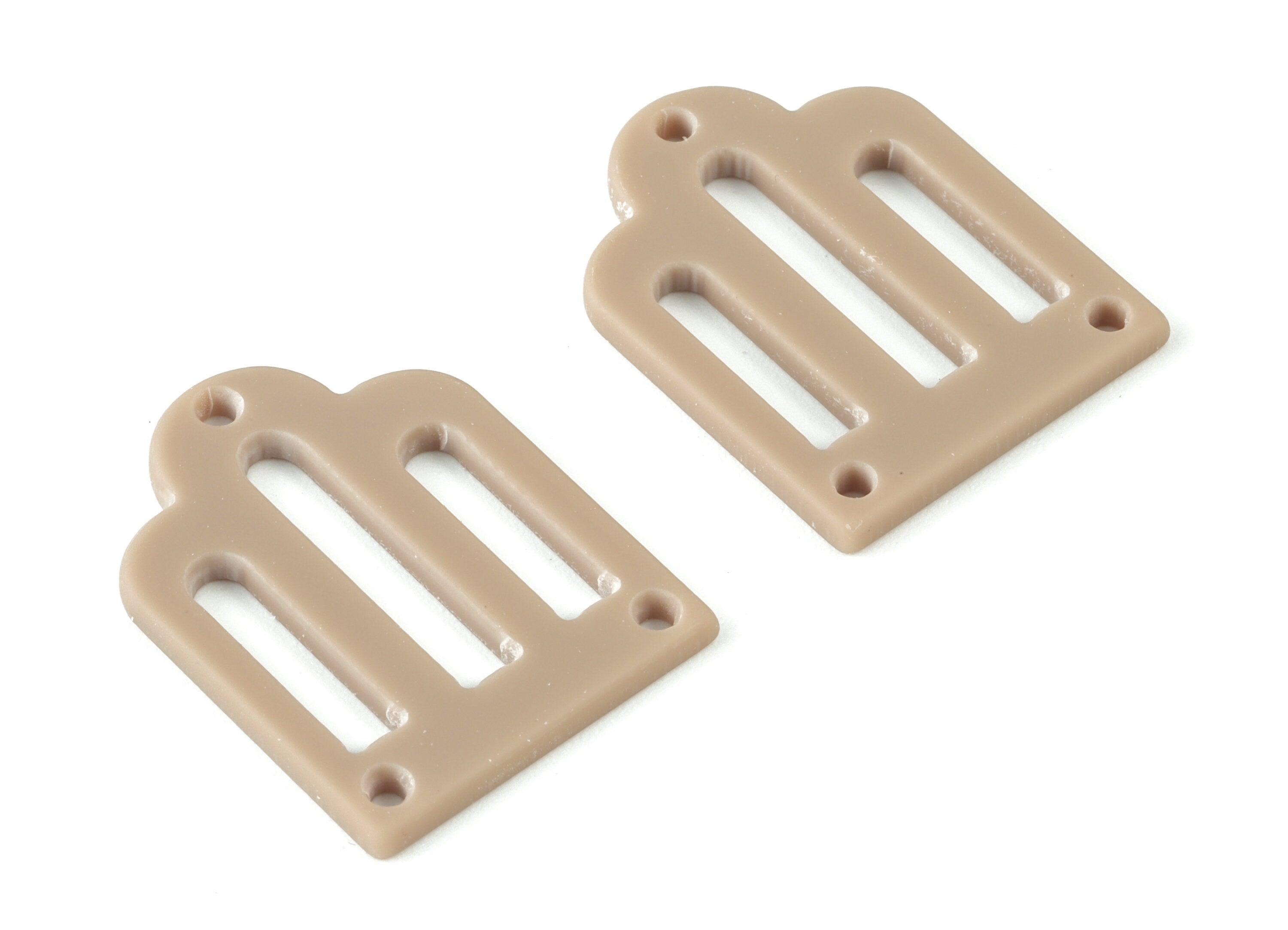 Acrylic Domed Earring Connector - 3 Holes - Acrylic Brown Domed Earring Charms - Color Code:A498 - 25.82x19.63x2.05mm - AC2105-A498 - DOMEDBAZAAR