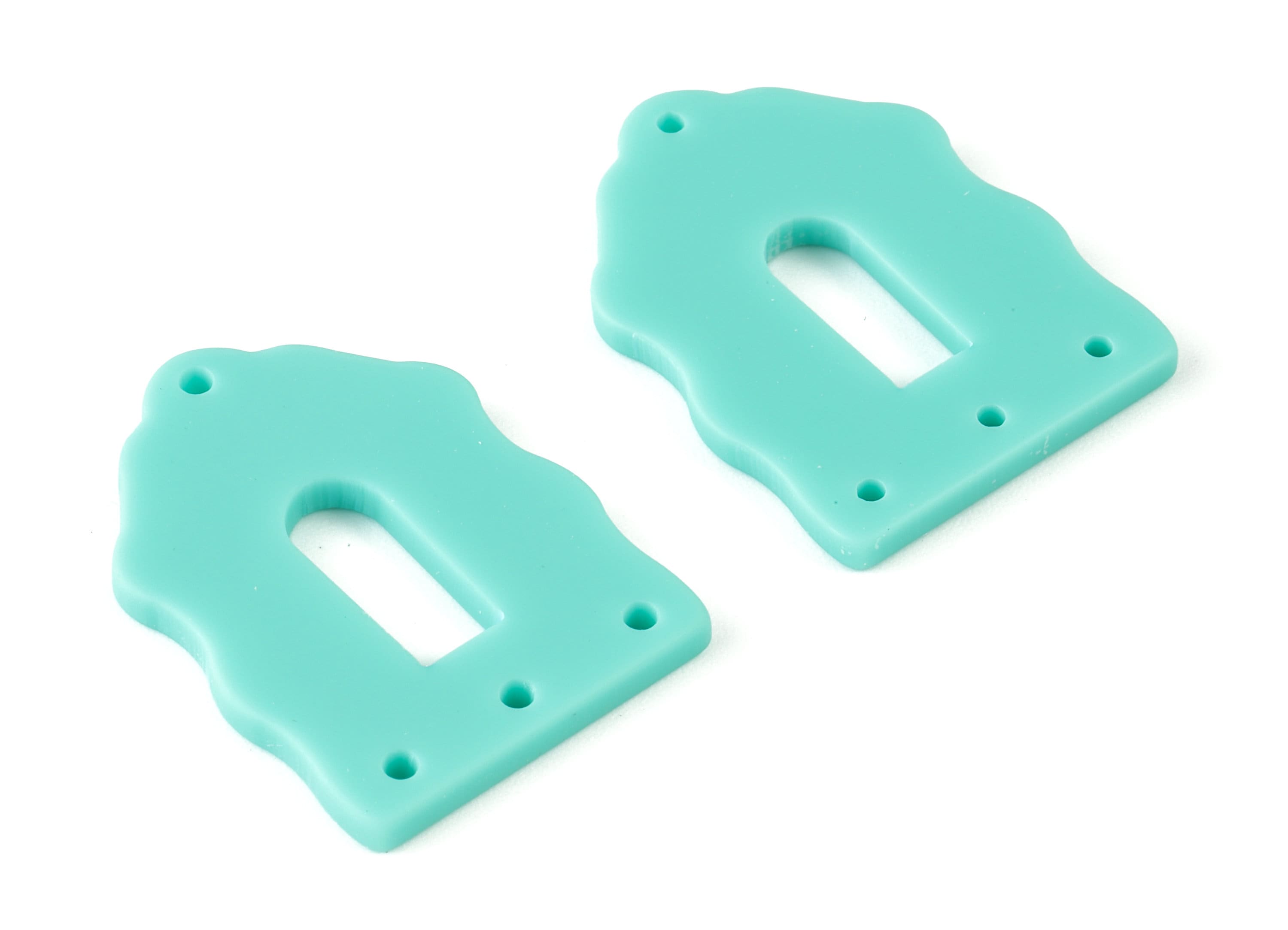 Acrylic Green Home Earring Connector - Acrylic Home Earring Charms - Jewellery Supplies - Color Code:A467 - 29.52x21.98x1.82mm - AC2119-A467 - DOMEDBAZAAR