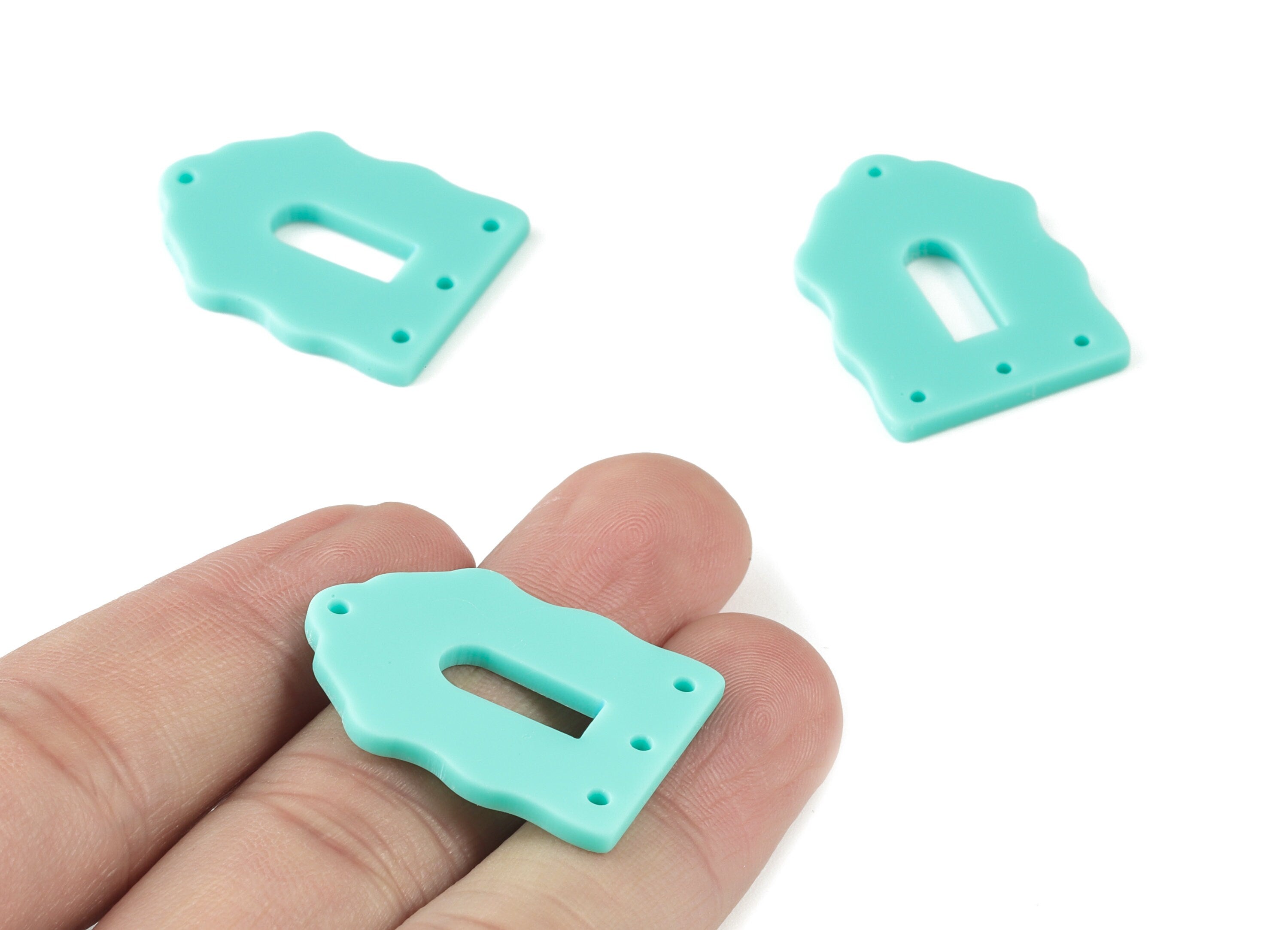 Acrylic Green Home Earring Connector - Acrylic Home Earring Charms - Jewellery Supplies - Color Code:A467 - 29.52x21.98x1.82mm - AC2119-A467 - DOMEDBAZAAR