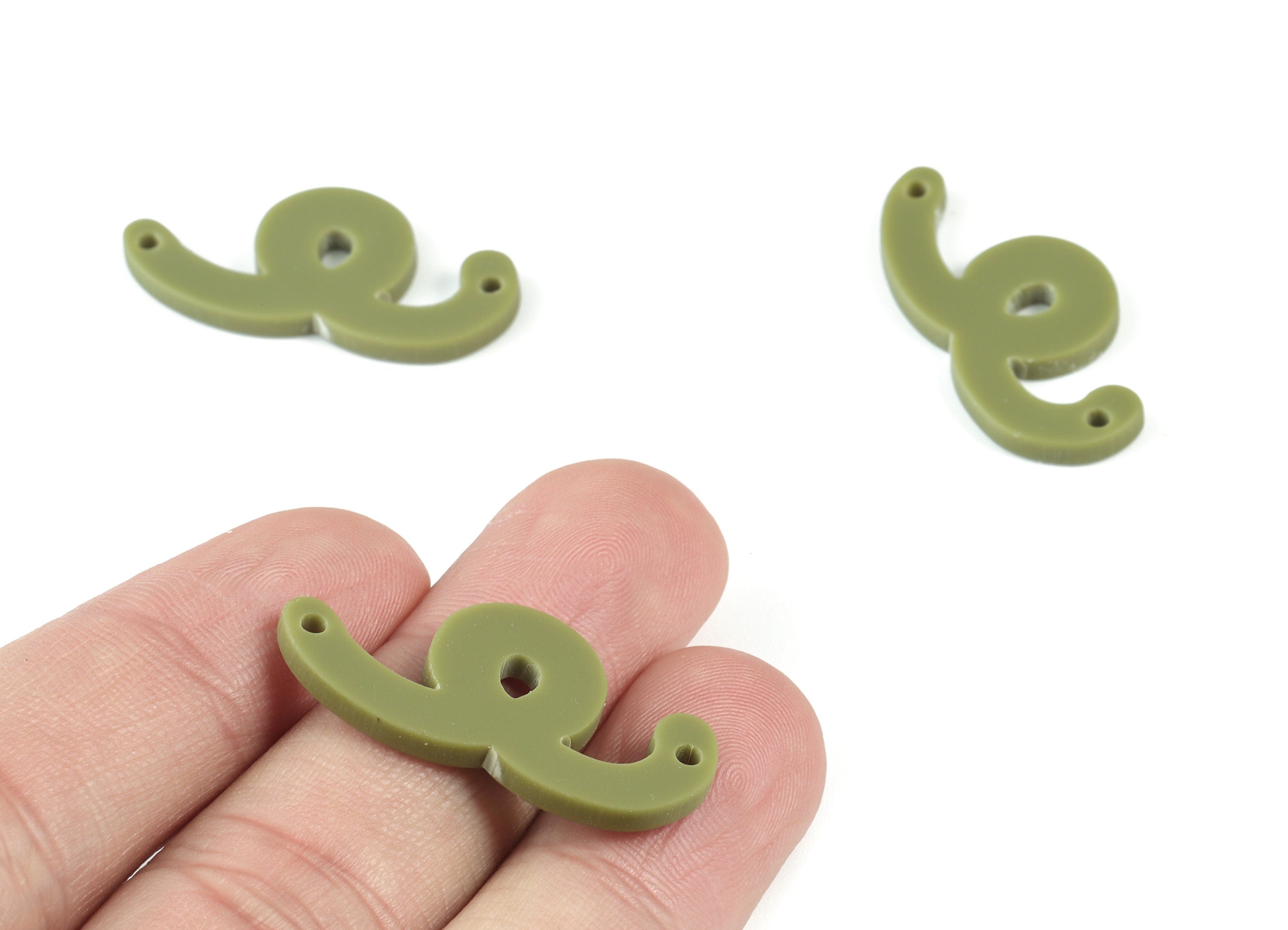 Acrylic Green Worn Earring Connector - Acrylic Worn Earring Charms - Jewelry Supplies - Color Code:A476 - 31.71x15.36x2.43mm - AC2109-A476 - DOMEDBAZAAR