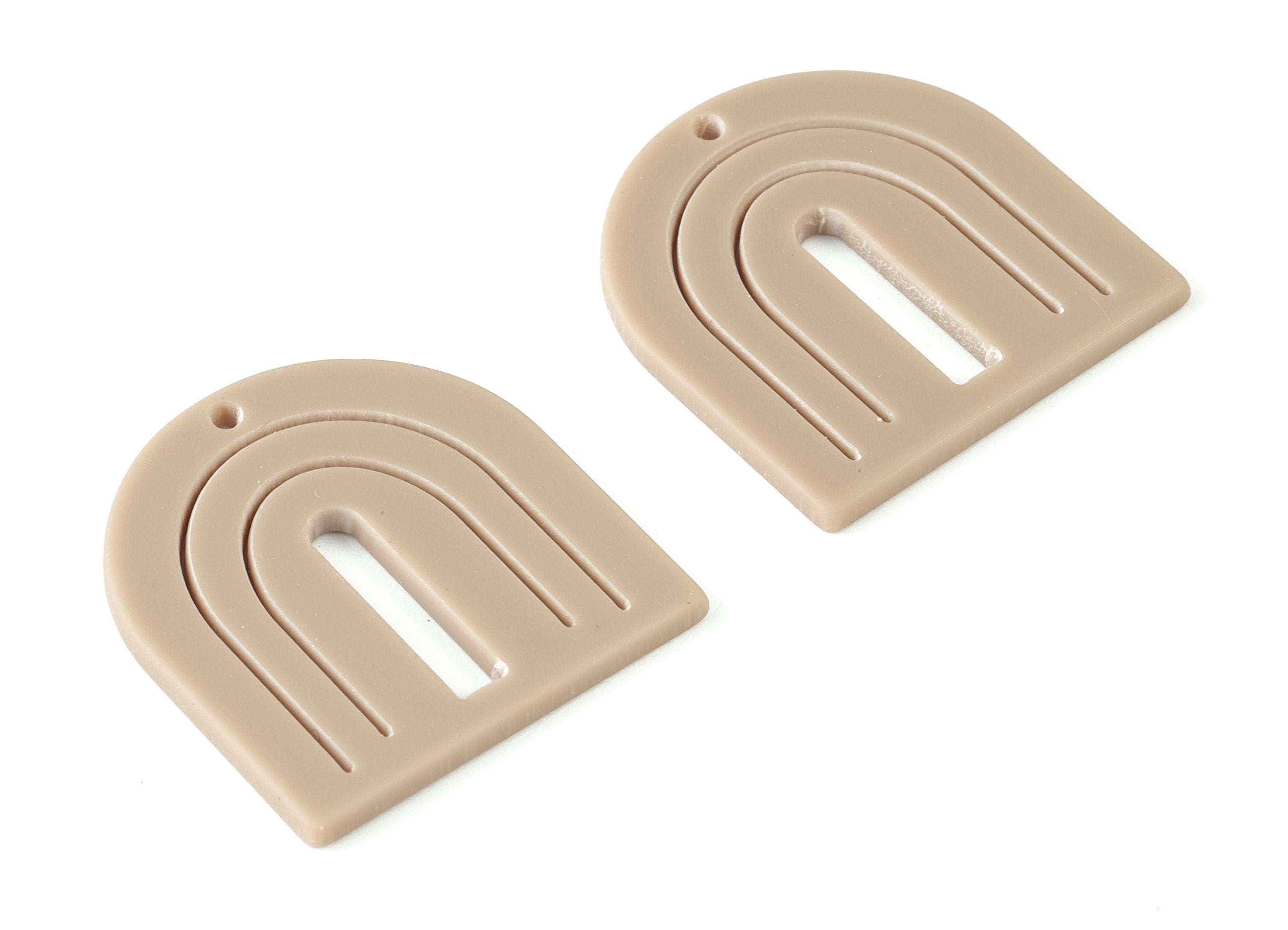 Acrylic Rainbow Brown Earring Charms - Acrylic Domed Earrings - Jewellery Supplies - Color Code:A498 - 27.52x26.09x2.1mm - AC2130-A498 - DOMEDBAZAAR