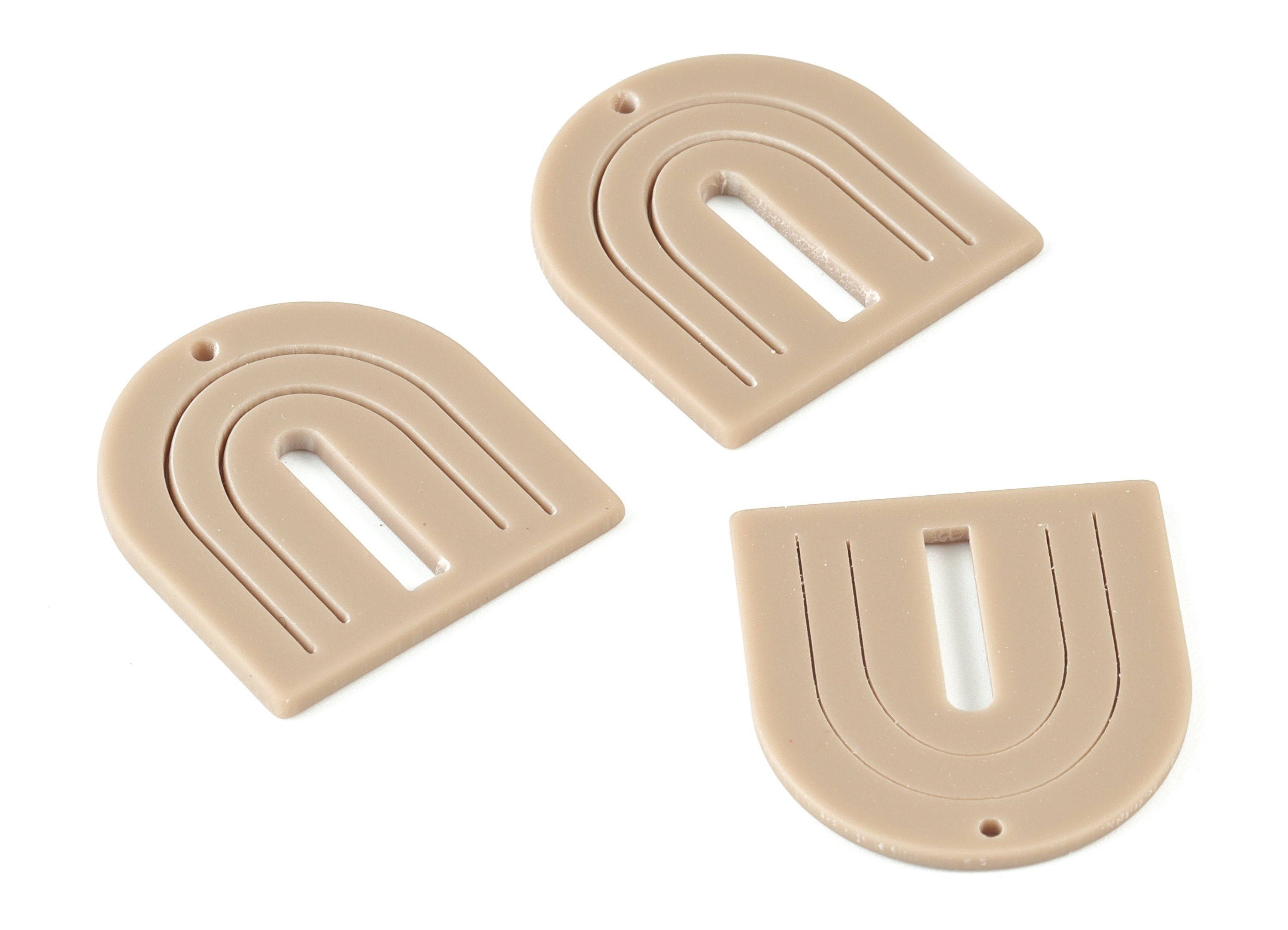 Acrylic Rainbow Brown Earring Charms - Acrylic Domed Earrings - Jewellery Supplies - Color Code:A498 - 27.52x26.09x2.1mm - AC2130-A498 - DOMEDBAZAAR