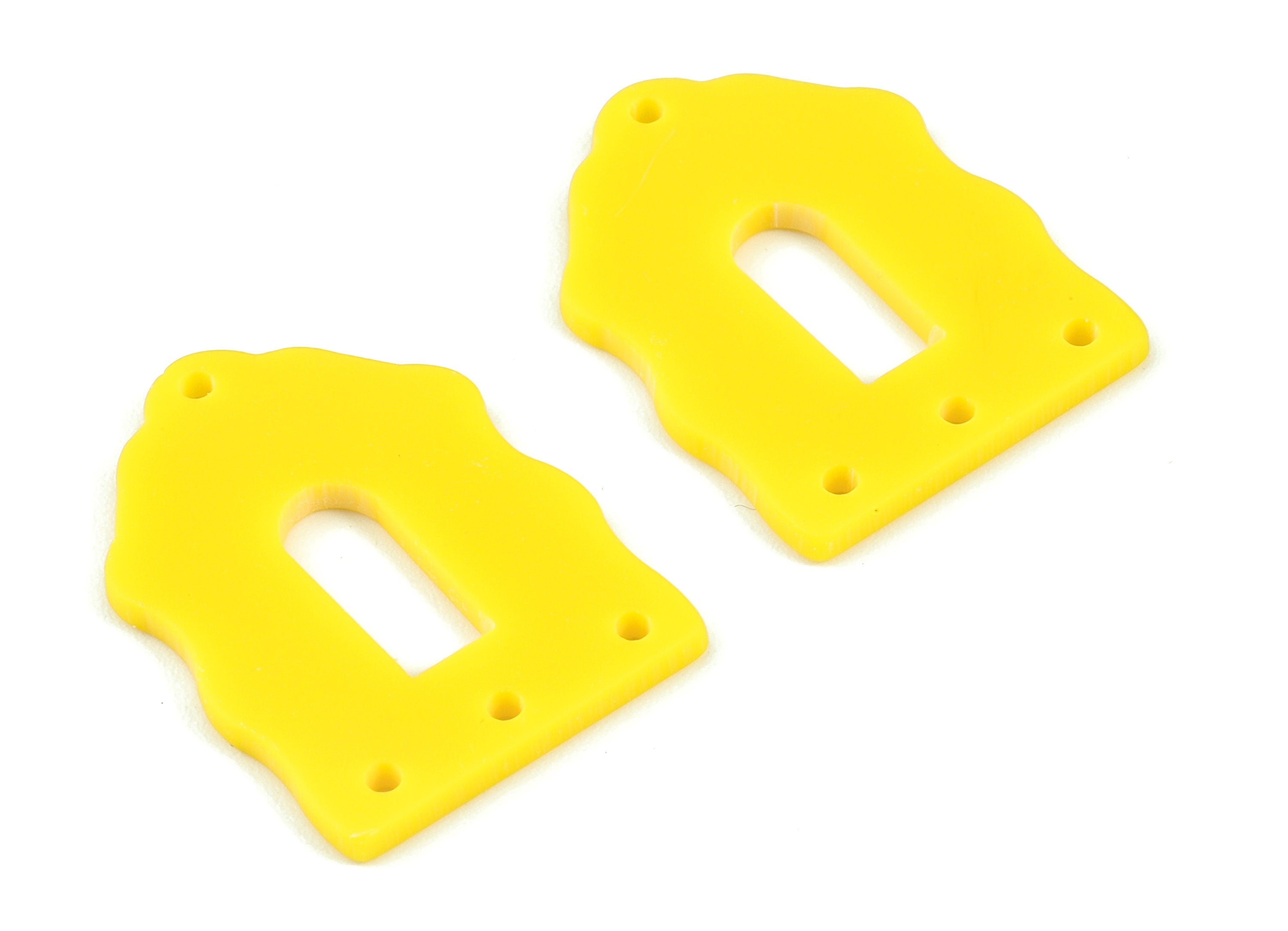 Acrylic Yellow Home Earring Connector - Acrylic Home Earring Charms - Jewelry Supplies - Color Code:A499 - 29.52x21.98x1.82mm - AC2119-A499 - DOMEDBAZAAR