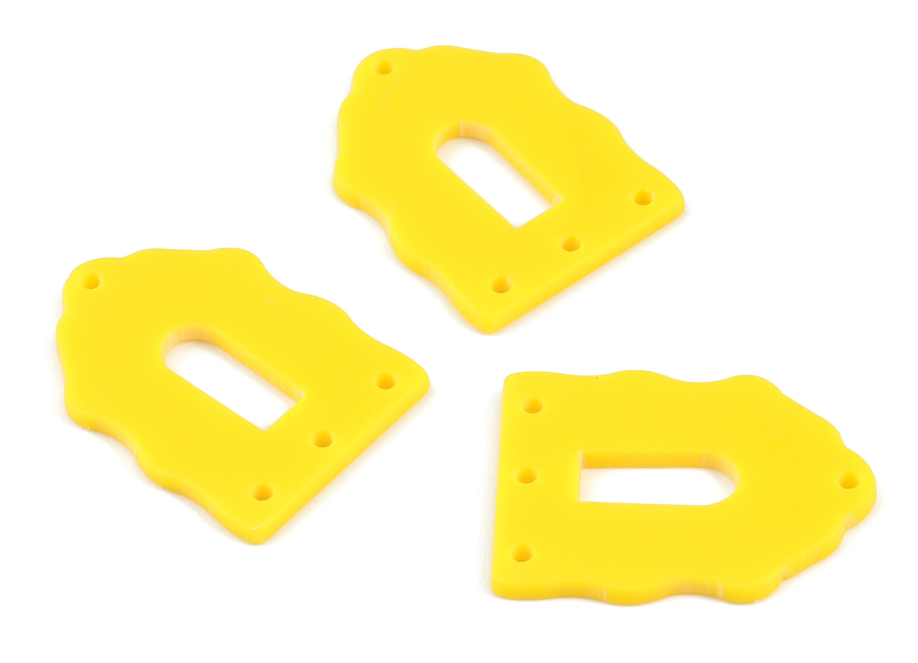 Acrylic Yellow Home Earring Connector - Acrylic Home Earring Charms - Jewelry Supplies - Color Code:A499 - 29.52x21.98x1.82mm - AC2119-A499 - DOMEDBAZAAR