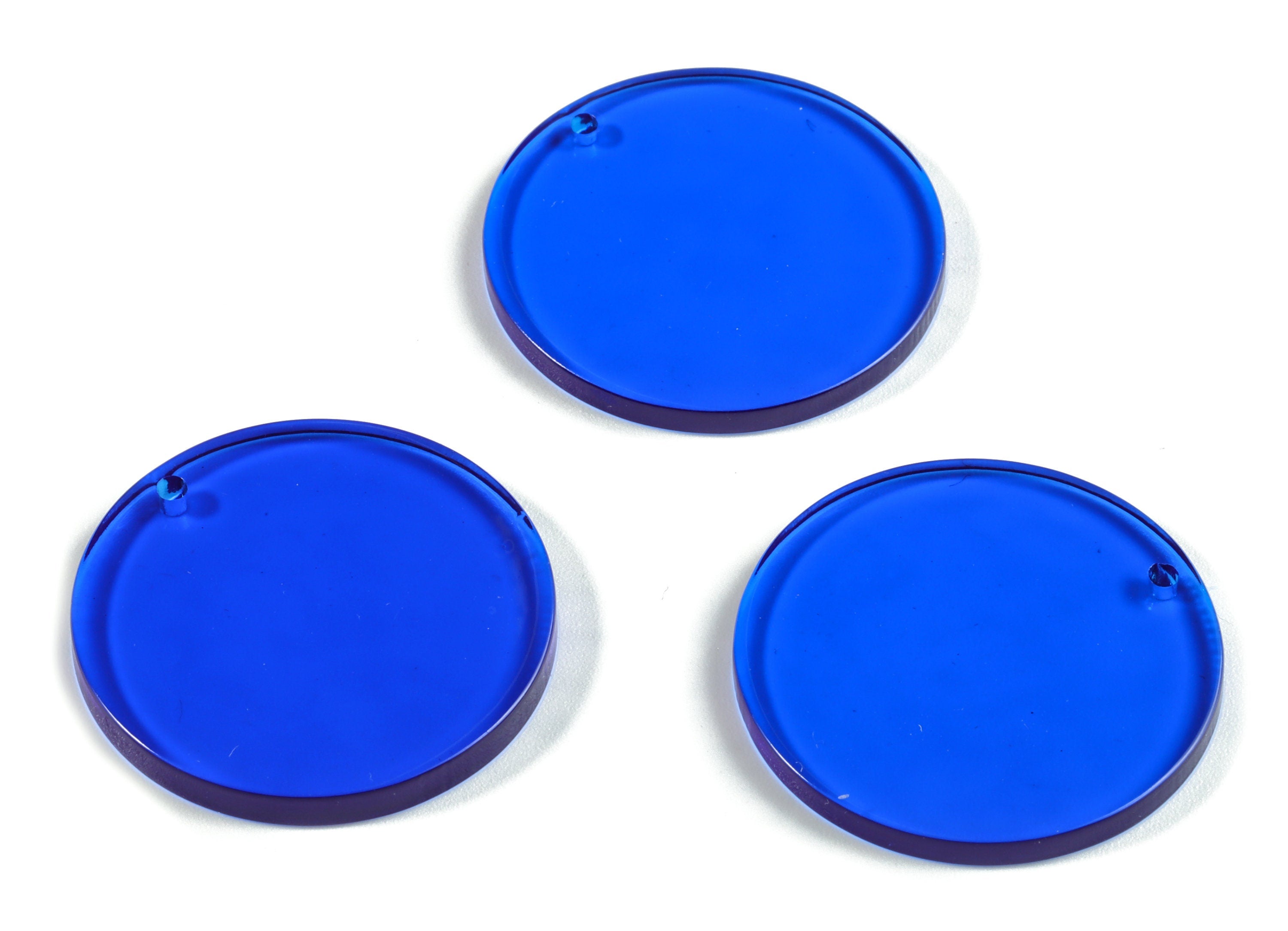 Acetate Round Earring Charms - Blue Round Pendant - Earring Findings - Jewelry Supplys - Color Code: A70 - 30.33x30.33x2.58mm - AC1315-A70 - DOMEDBAZAAR