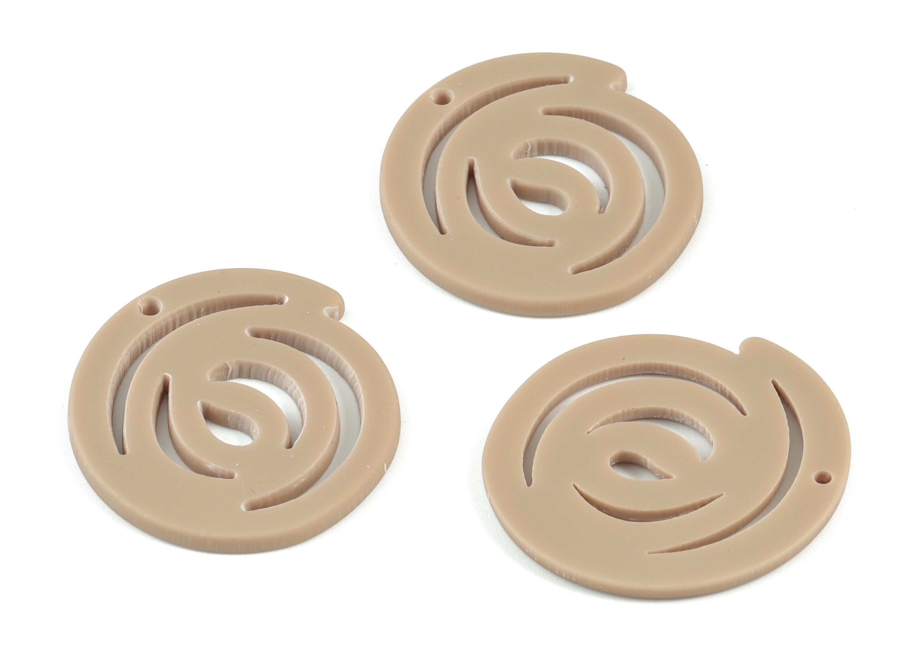Acrylic Spiral Earring Charms - Brown Acrylic Spiral Earrings - Jewelry Supplies - Color Code:A498 - 30.28x31.84x2.23mm - AC2113-A498 - DOMEDBAZAAR