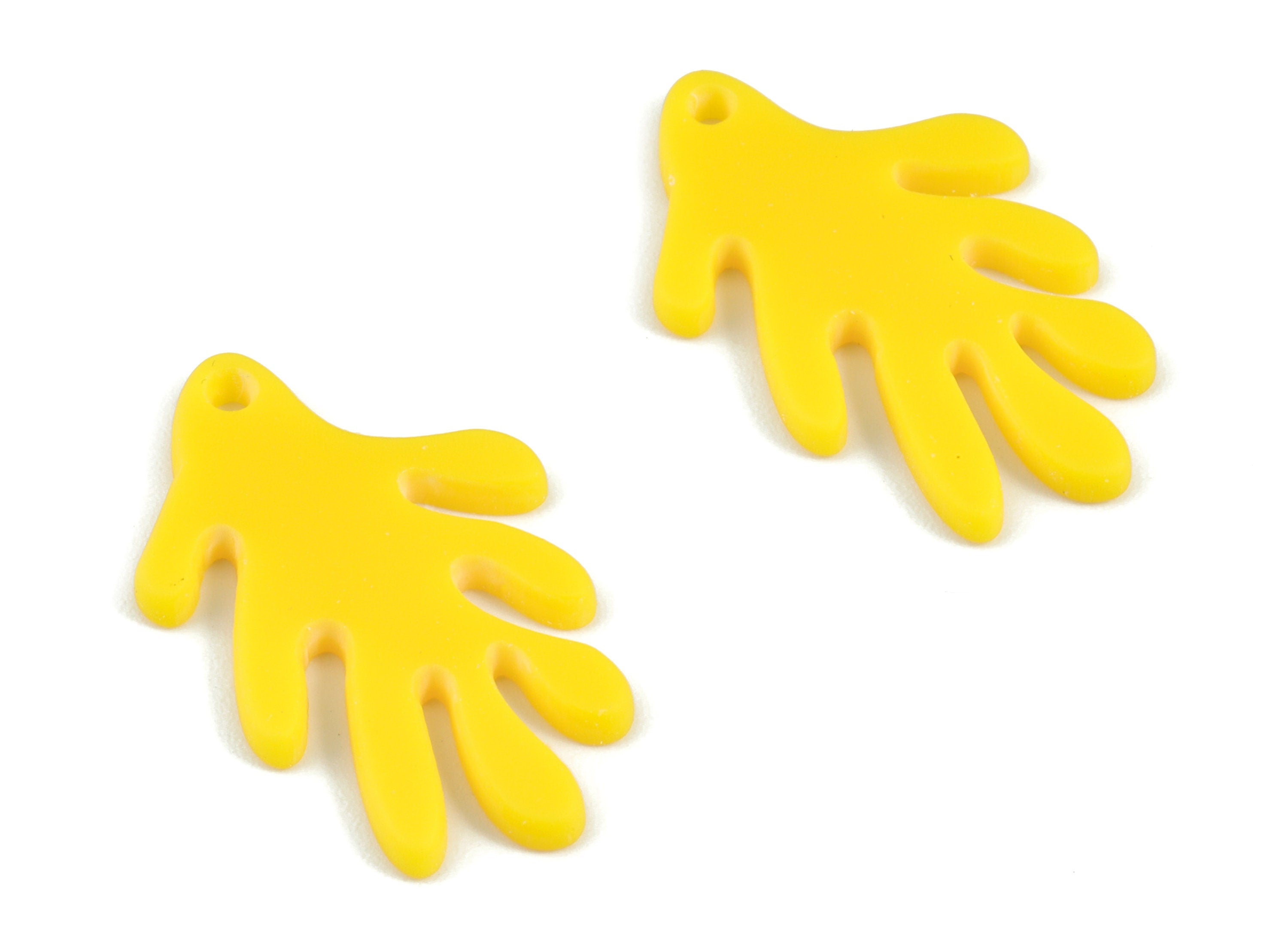 Acrylic Yellow Leaf Earring Charms - Acrylic Leaf Earrings - Jewelry Supplies - Color Code:A499 - 29.71x18.37x1.89mm - AC2117-A499 - DOMEDBAZAAR