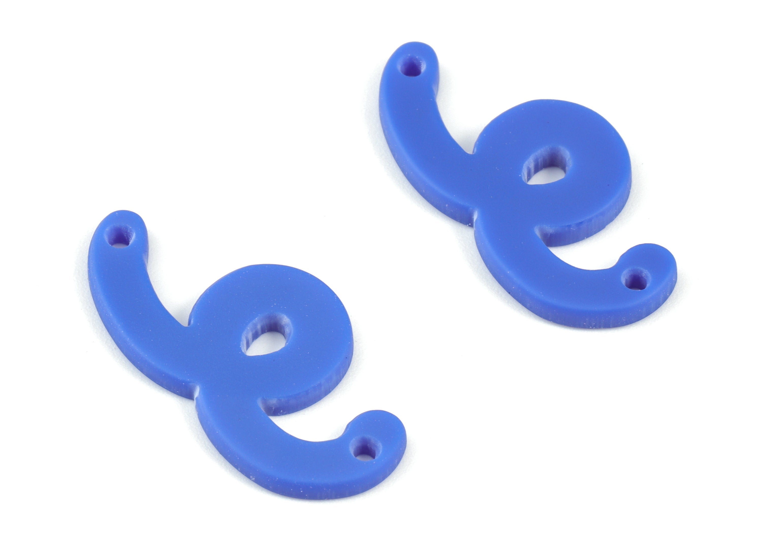 Acrylic Navy Worn Earring Connector - Acrylic Worn Earring Charms - Jewelry Supplies - Color Code:A522 - 31.71x15.36x2.43mm - AC2109-A522 - DOMEDBAZAAR