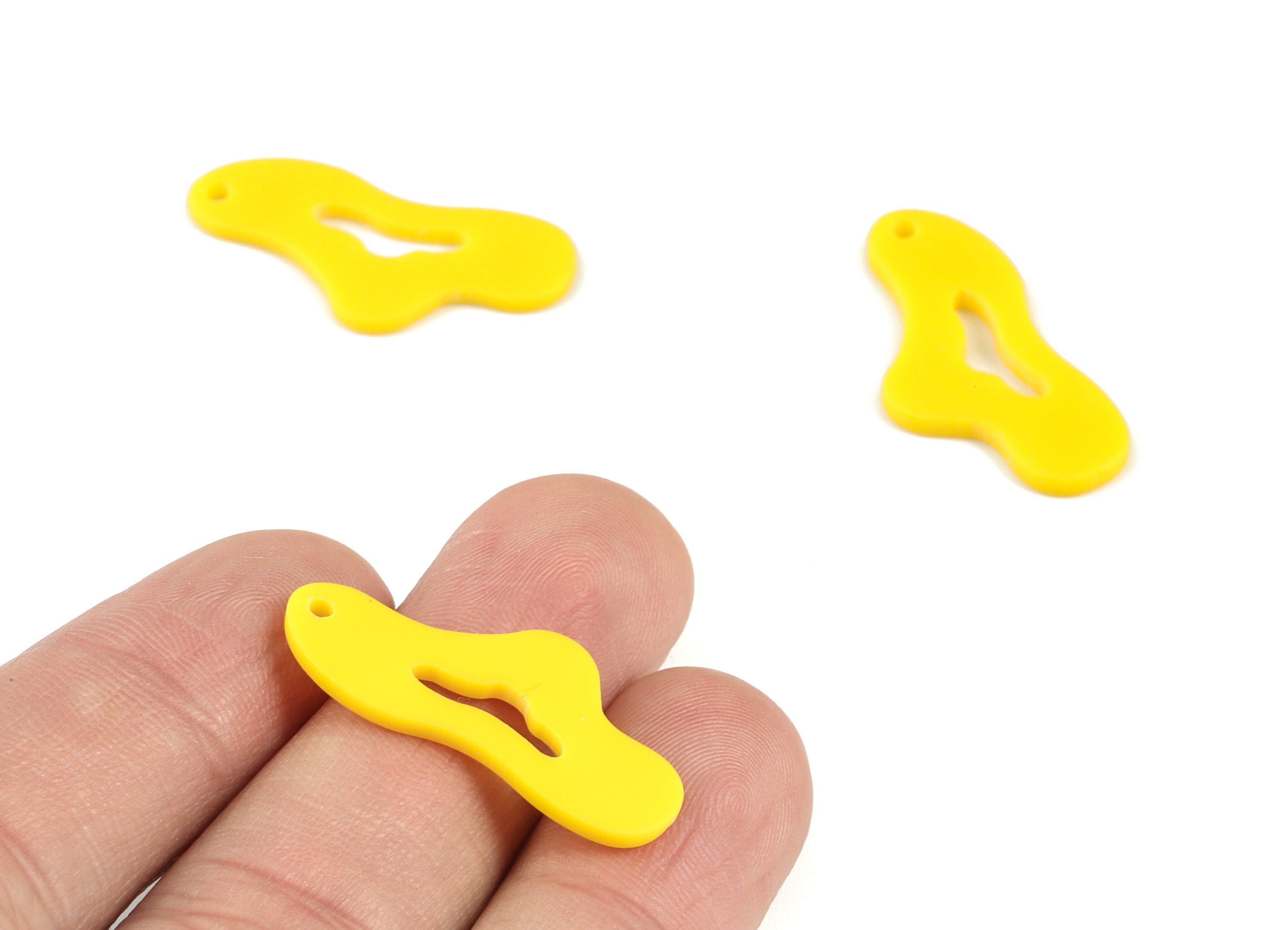 Acrylic Yellow Cloud Earring Charms - Cloud Pendant - Earring Findings - Jewelry Supplies - Color Code:A499 - 29.73x14x1.92mm - AC2120-A499 - DOMEDBAZAAR