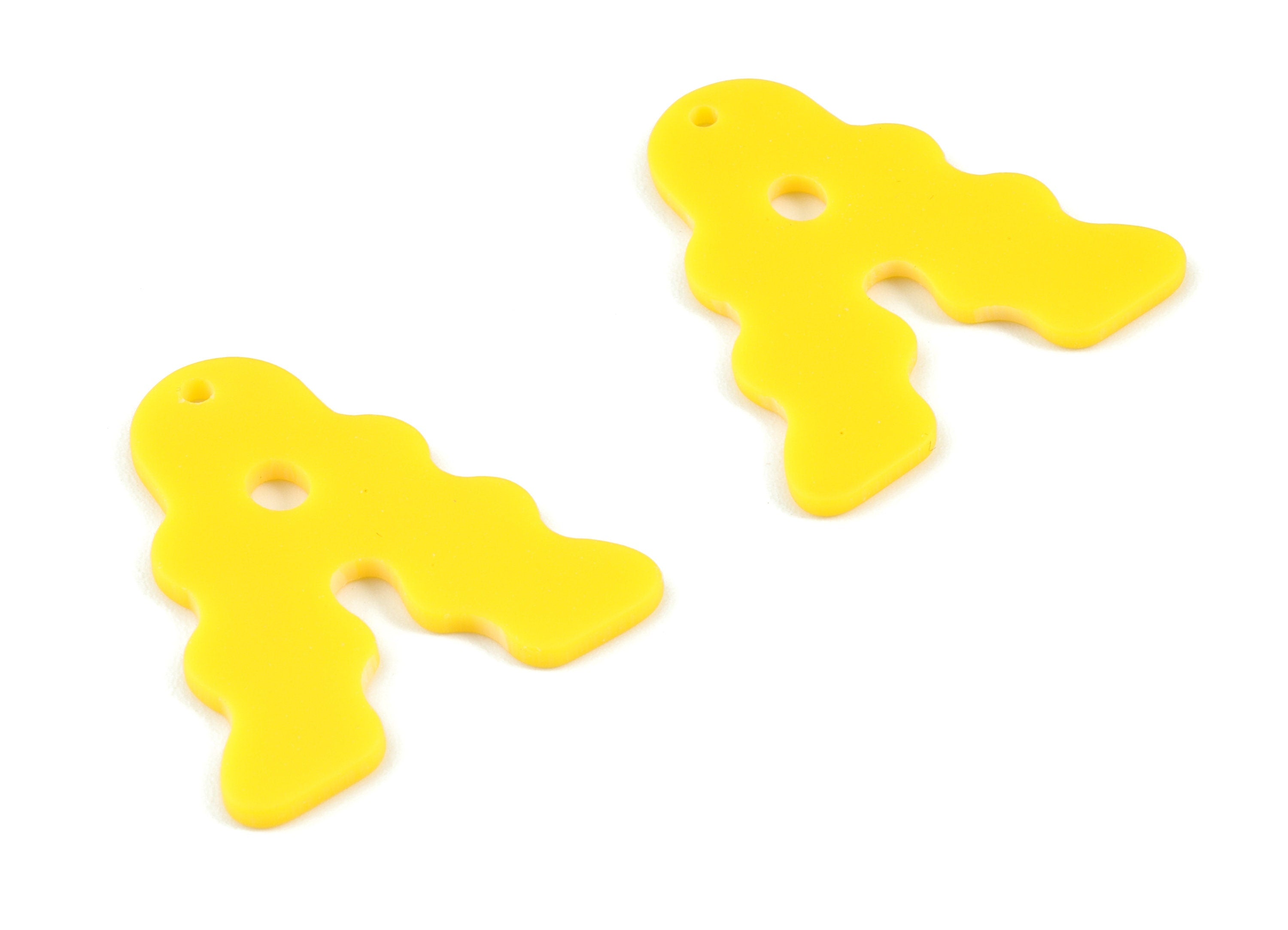 Acrylic Triangle Earring Charms - Yellow Acrylic Triangle Earrings - Jewelry Supplies - Color Code:A499 - 29.7x28.48x2.09mm - AC2127-A499 - DOMEDBAZAAR