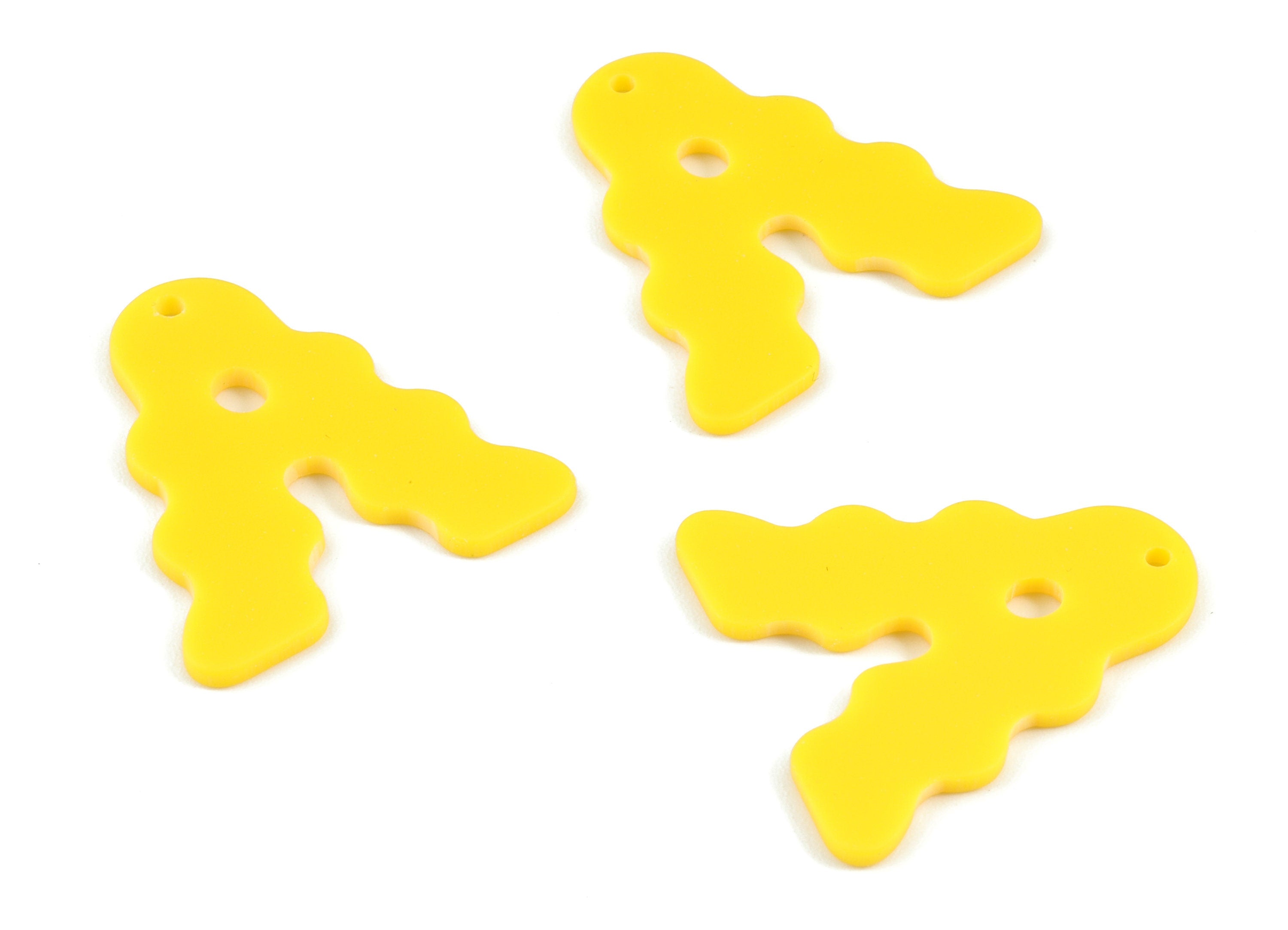 Acrylic Triangle Earring Charms - Yellow Acrylic Triangle Earrings - Jewelry Supplies - Color Code:A499 - 29.7x28.48x2.09mm - AC2127-A499 - DOMEDBAZAAR