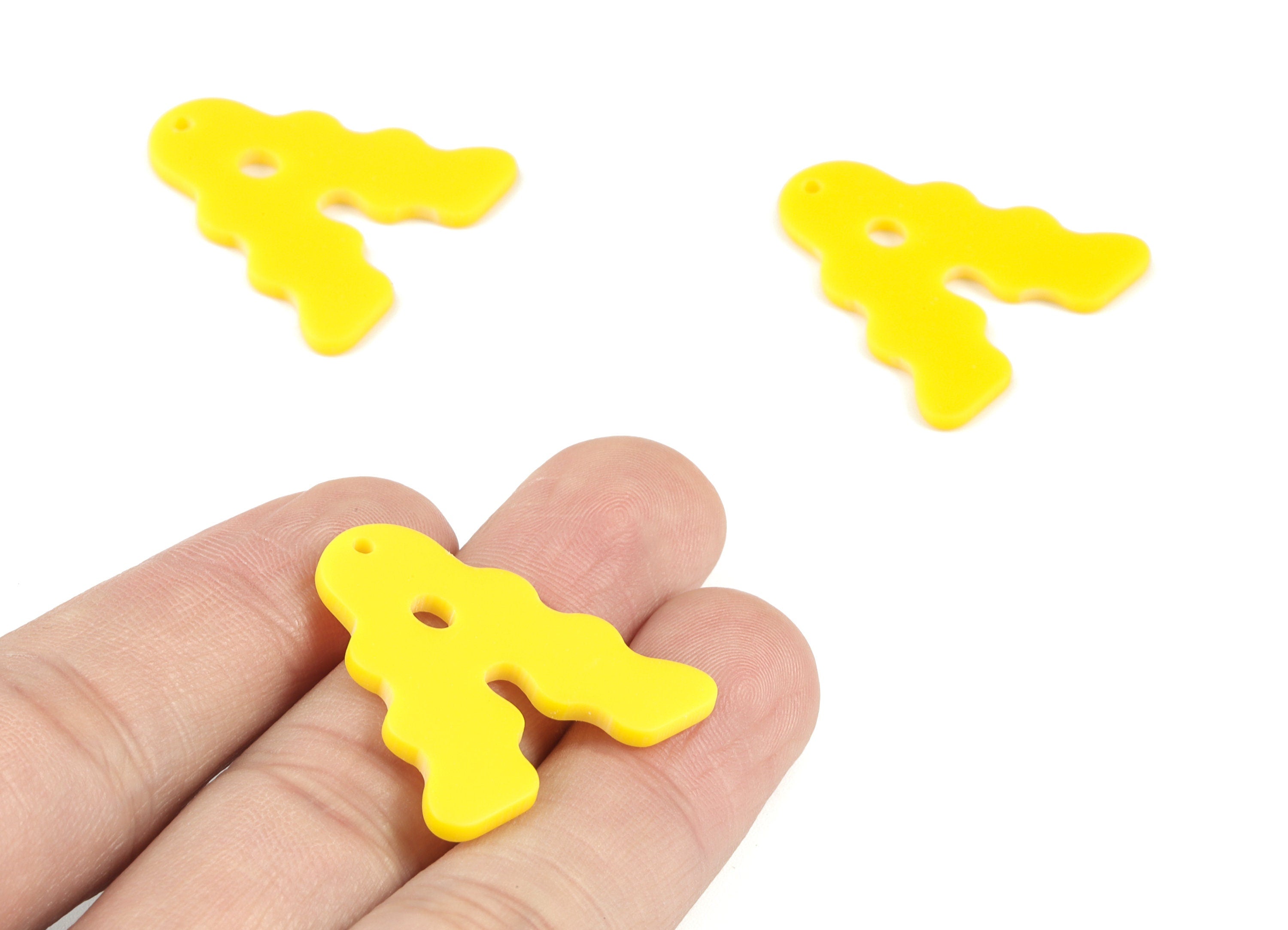 Acrylic Triangle Earring Charms - Yellow Acrylic Triangle Earrings - Jewelry Supplies - Color Code:A499 - 29.7x28.48x2.09mm - AC2127-A499 - DOMEDBAZAAR