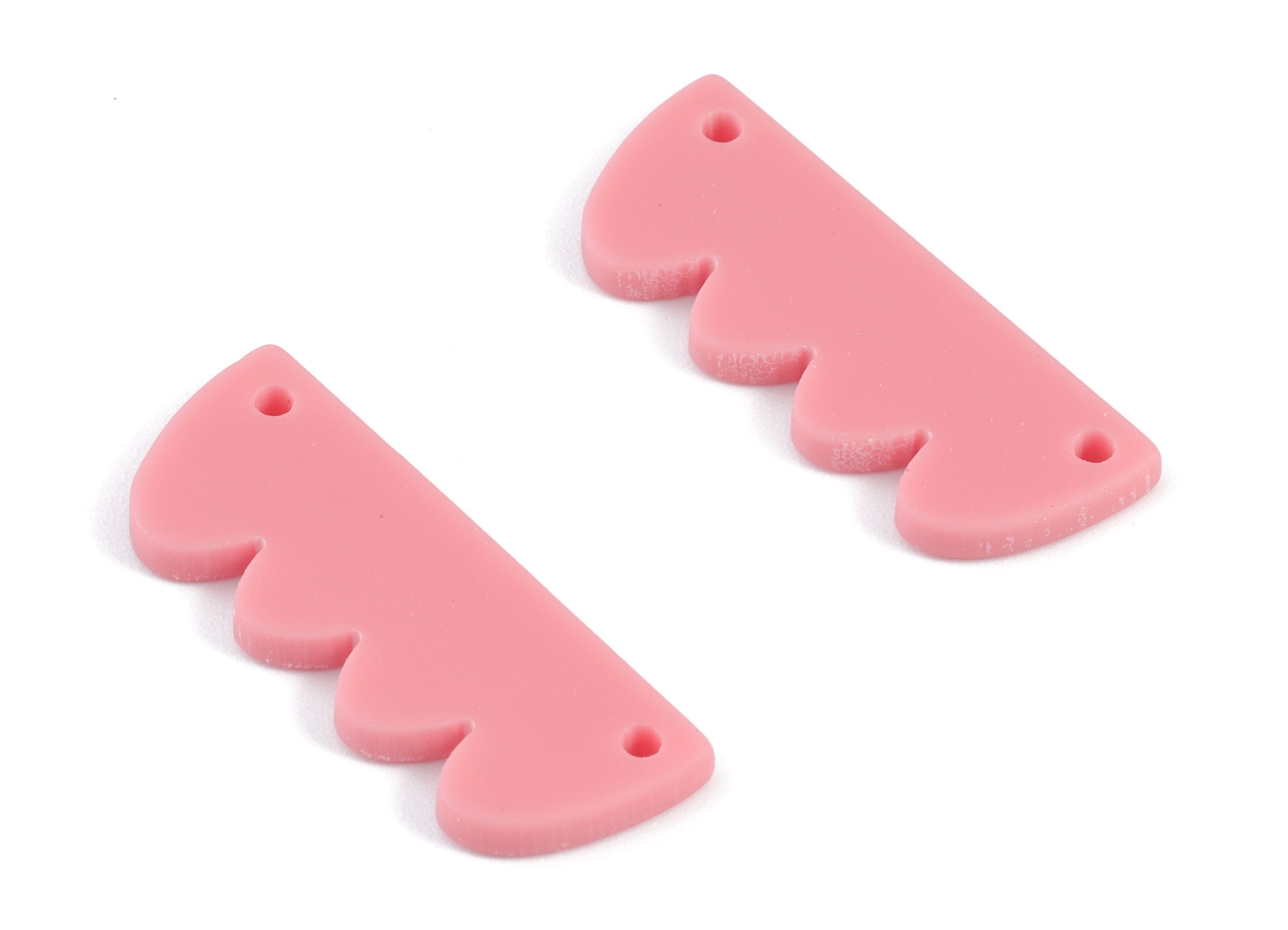 Acrylic Zig Zag Earring Connector - Pink Acrylic Zig Zag Charms - JewelLEry Supplies - Color Code:A471 - 30.06x11.59x2.15mm - AC2112-A471 - DOMEDBAZAAR