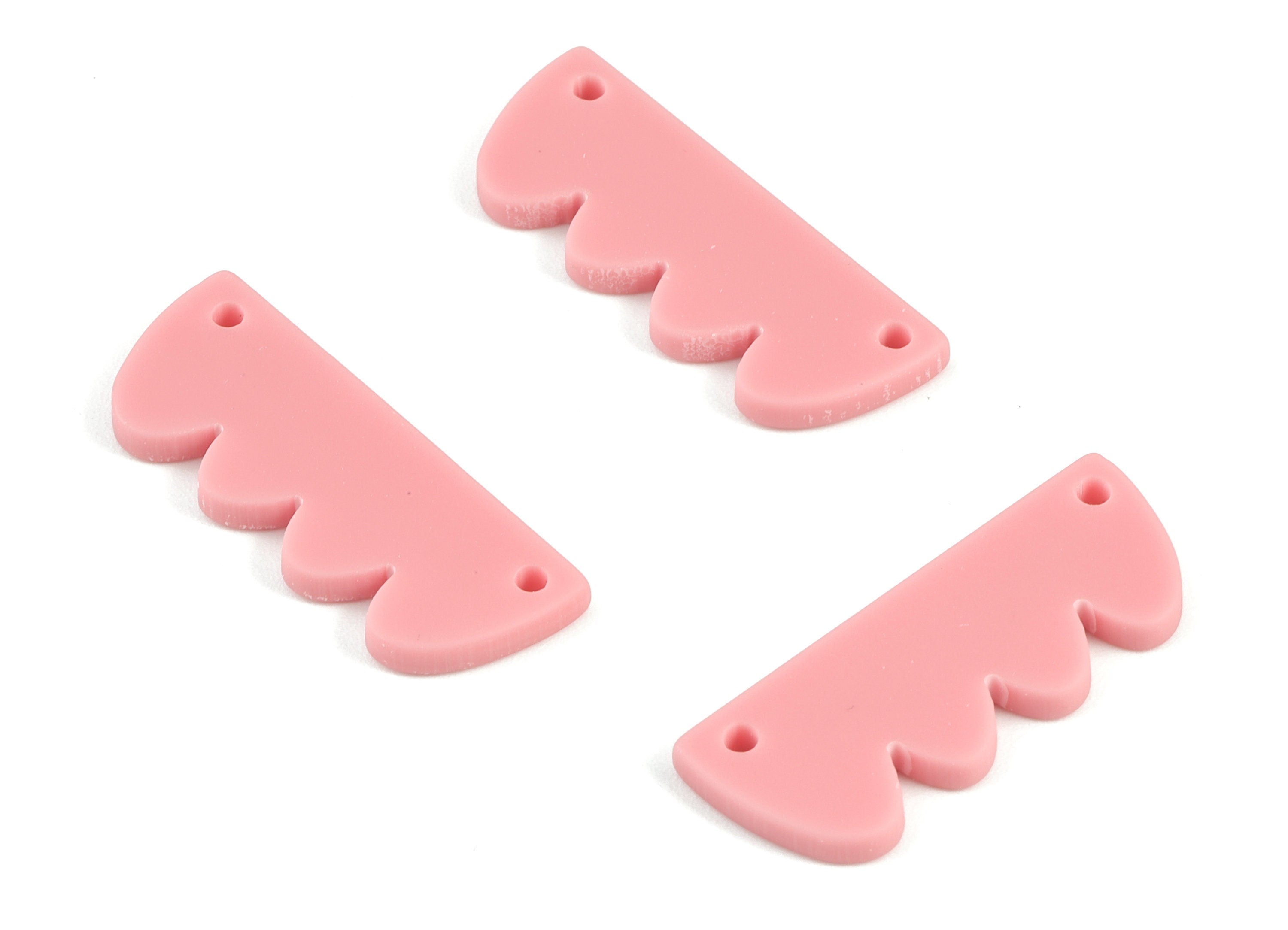Acrylic Zig Zag Earring Connector - Pink Acrylic Zig Zag Charms - JewelLEry Supplies - Color Code:A471 - 30.06x11.59x2.15mm - AC2112-A471 - DOMEDBAZAAR