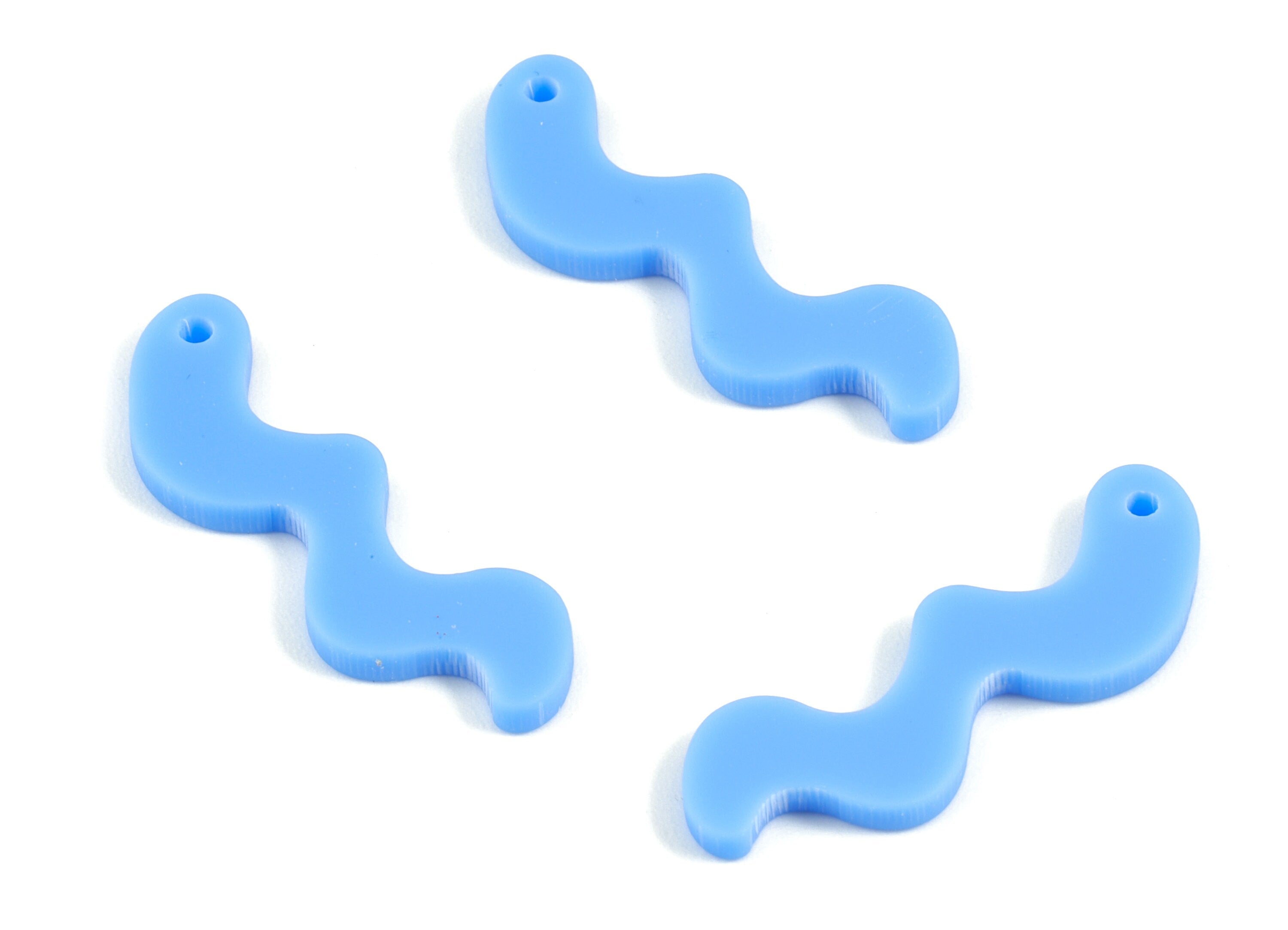 Acrylic Blue Worn Earring Charms - Acrylic Worn Pendant - Jewellery Supplies - Color Code:A521 - 30.91x10.33x2.34mm - AC2108-A521 - DOMEDBAZAAR