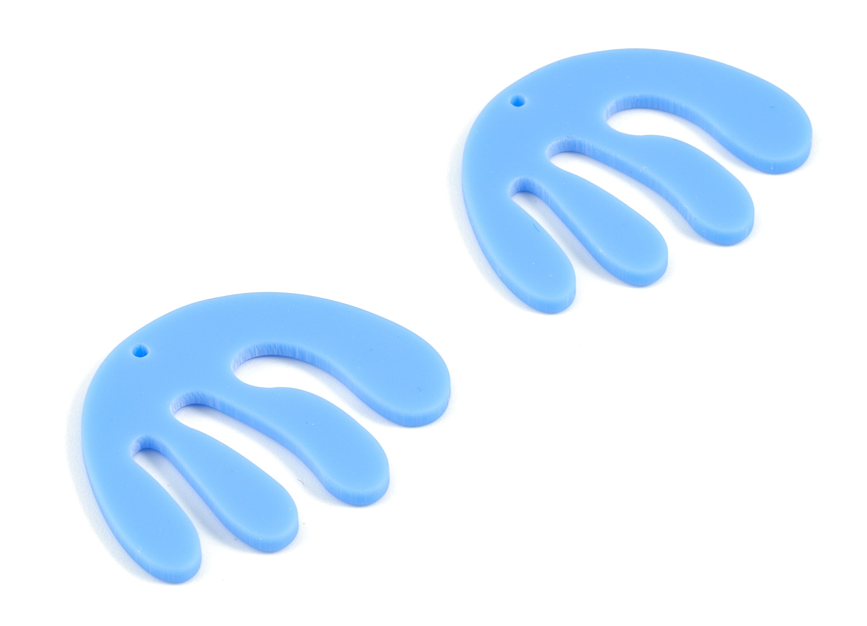 Acrylic Blue Jellyfish Earring Charms - Acrylic Jellyfish Pendant - Jewelry Supplies - Color Code:A521 - 29.53x36.25x2.07mm - AC2111-A521 - DOMEDBAZAAR