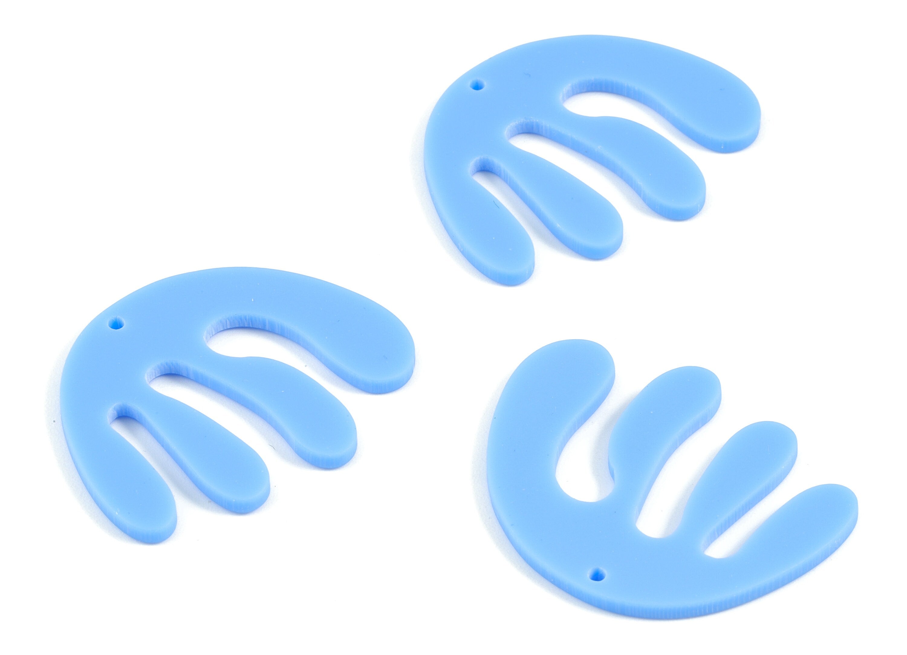 Acrylic Blue Jellyfish Earring Charms - Acrylic Jellyfish Pendant - Jewelry Supplies - Color Code:A521 - 29.53x36.25x2.07mm - AC2111-A521 - DOMEDBAZAAR