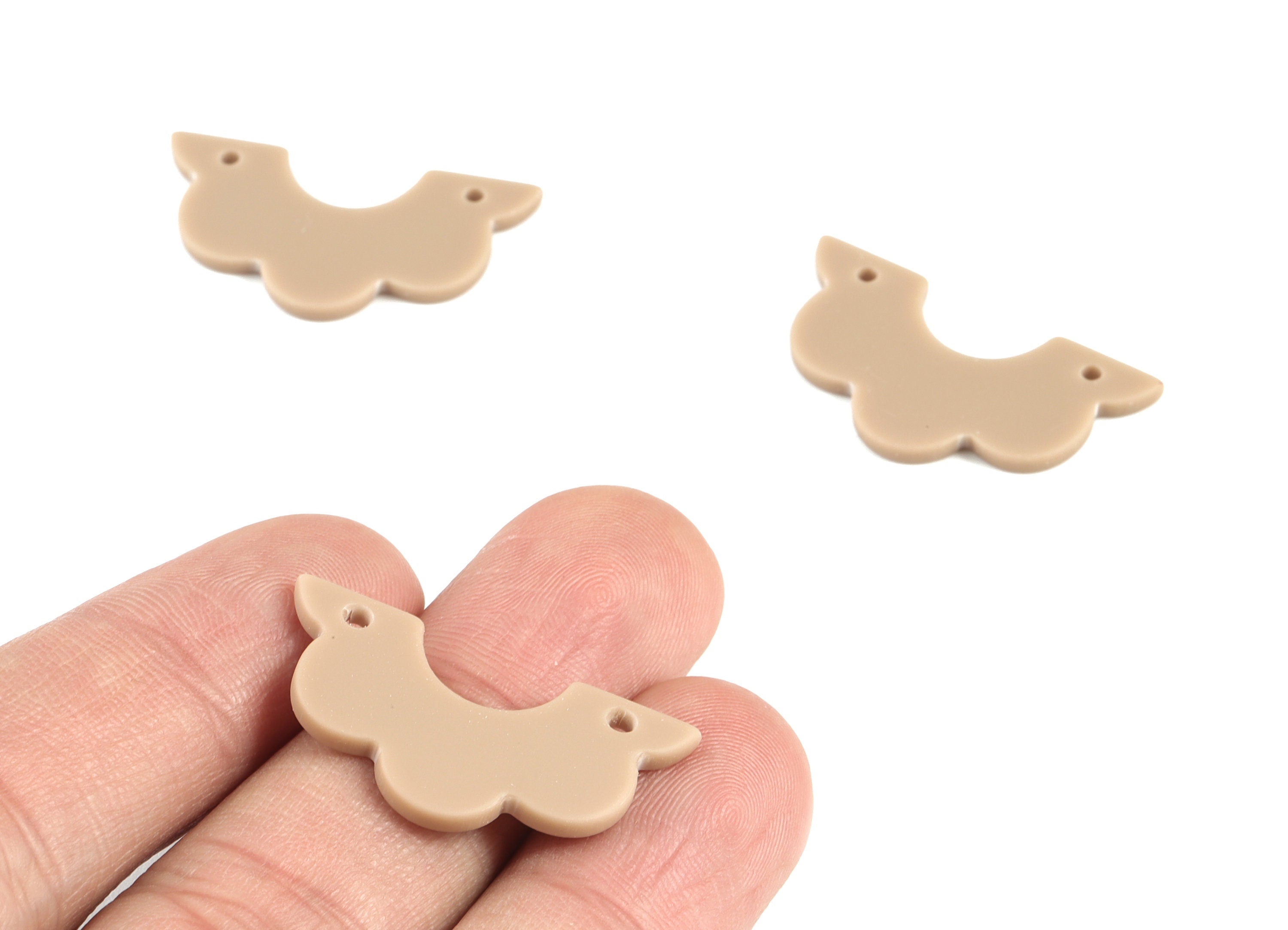 Acrylic Half Flower Earring Connector - Brown Acrylic Flower Earrings - Jewelry Supplies - Color Code:A498 - 29.4x15.8x2.15mm - AC2124-A498 - DOMEDBAZAAR