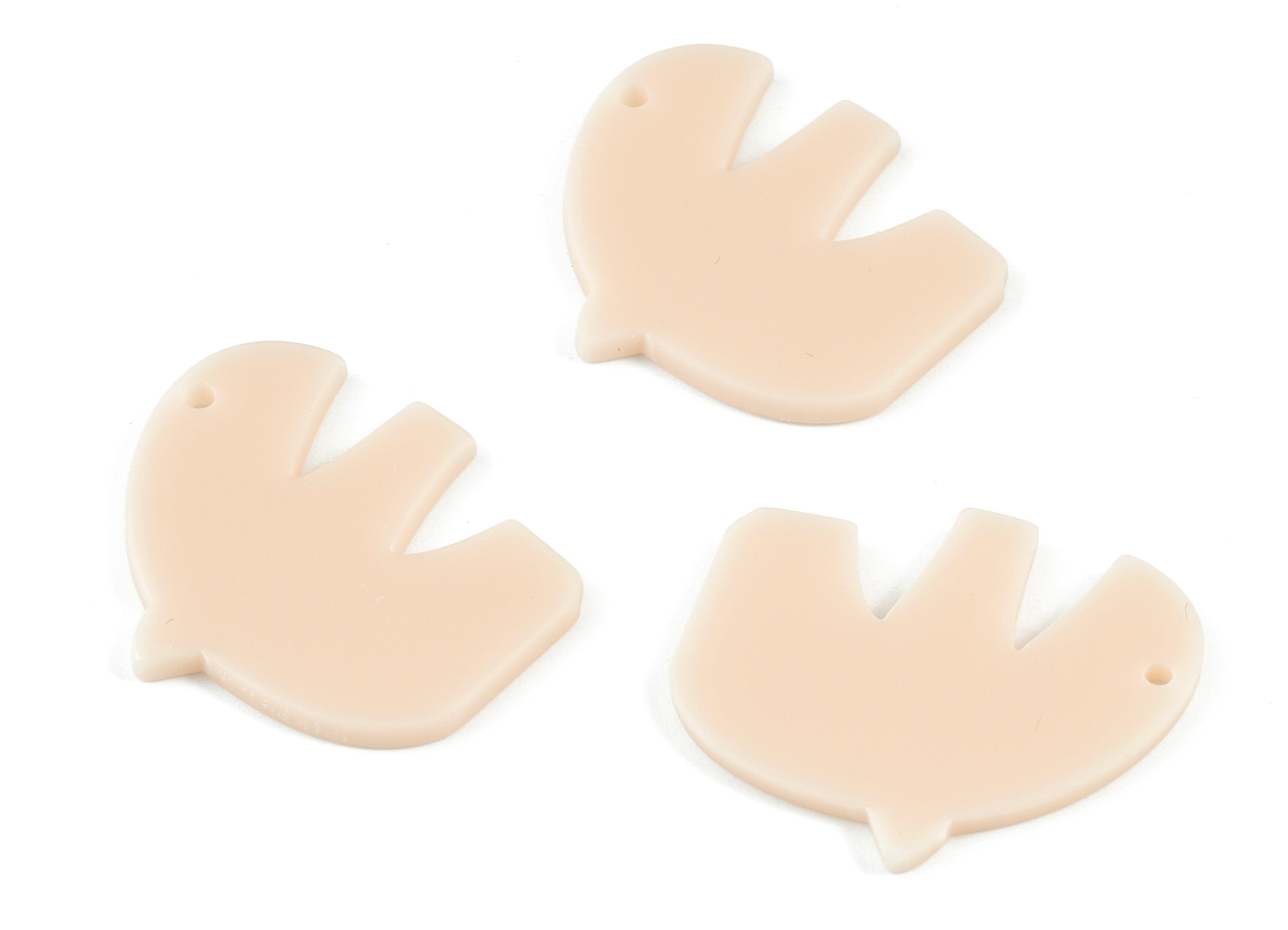 Acrylic Fat E Earring Charms - Acrylic Cream Fat Letter Earrings - Jewelry Supplies - Color Code:A523 - 30.61x26.13x2.28mm - AC2114-A523 - DOMEDBAZAAR