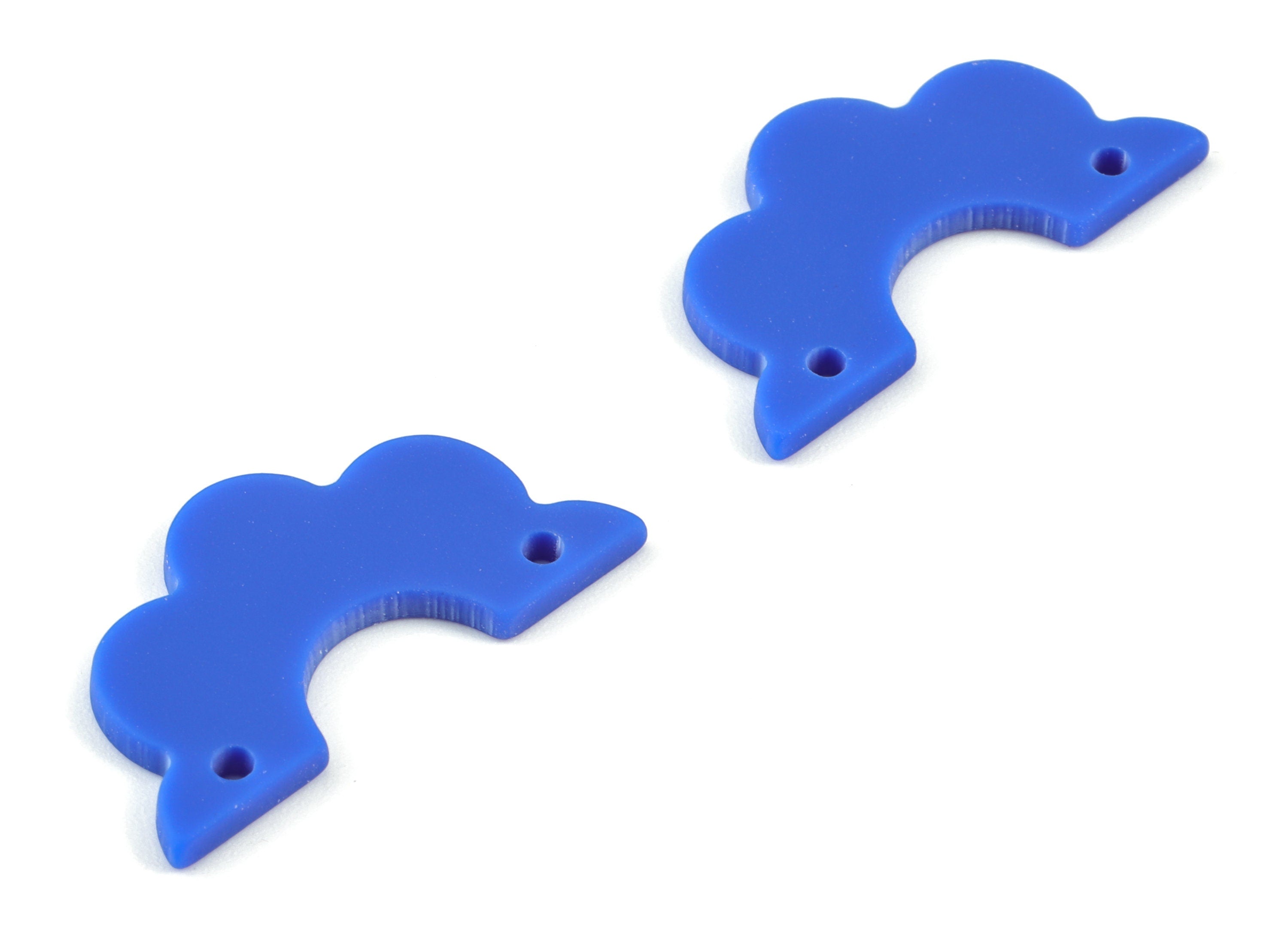 Acrylic Half Flower Earring Connector - Navy Acrylic Flower Earrings - Jewellery Supplies - Color Code:A522 - 29.4x15.8x2.15mm - AC2124-A522 - DOMEDBAZAAR