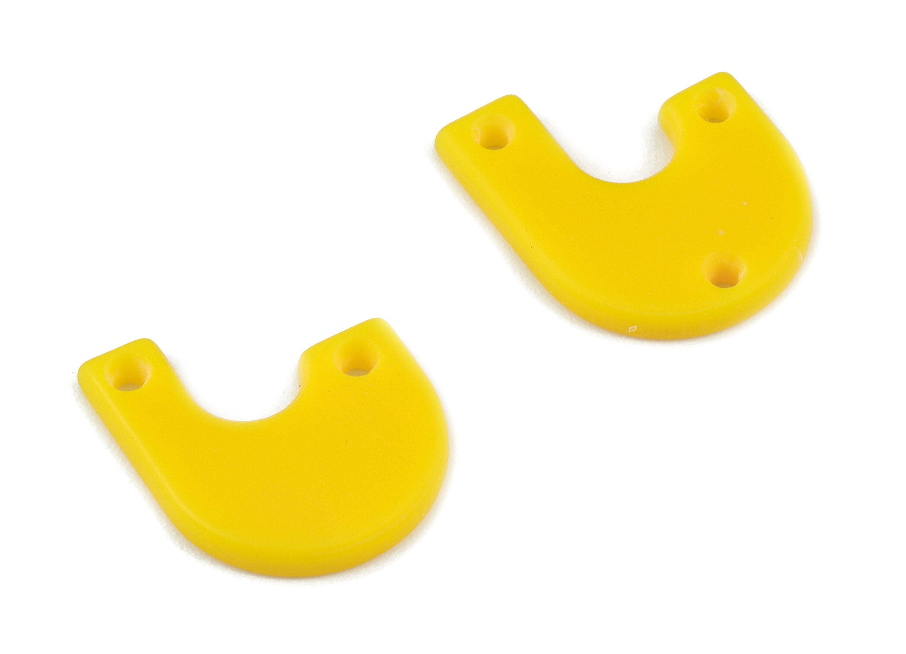 Acrylic U Earring Connector - Yellow Acrylic U 3 Holes Earring Charms - Jewelry Supplies - Color Code:A499 - 18.7x15.24x2.05mm - AC2107-A499 - DOMEDBAZAAR