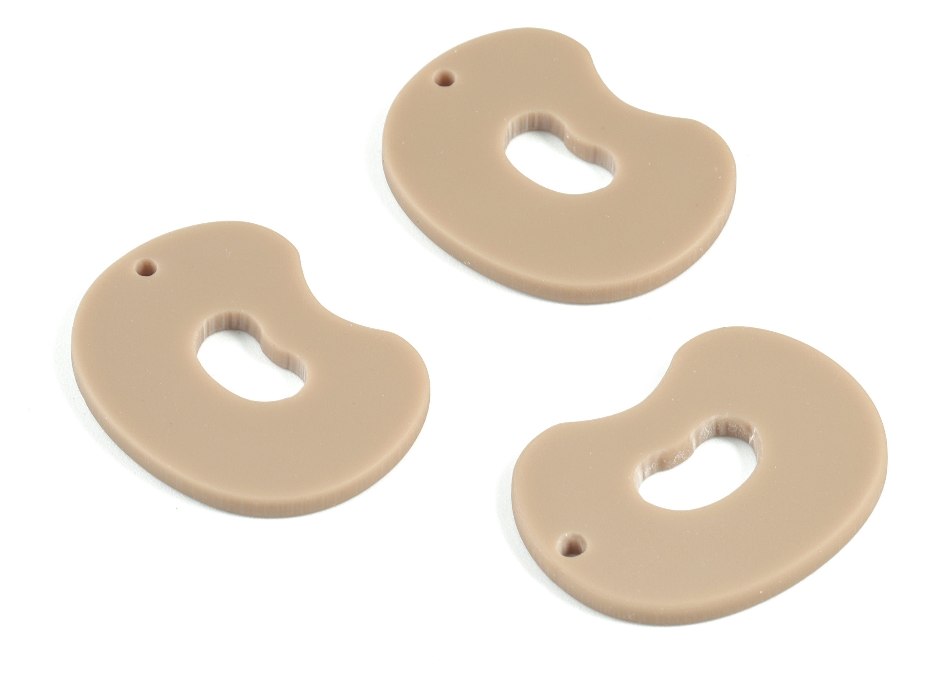 Acrylic Brown Oval Earring Charms - Acrylic Mini Oval Earrings - Jewelry Supplies - Color Code:A498 - 29.59x22.46x1.55mm - AC2129-A498 - DOMEDBAZAAR